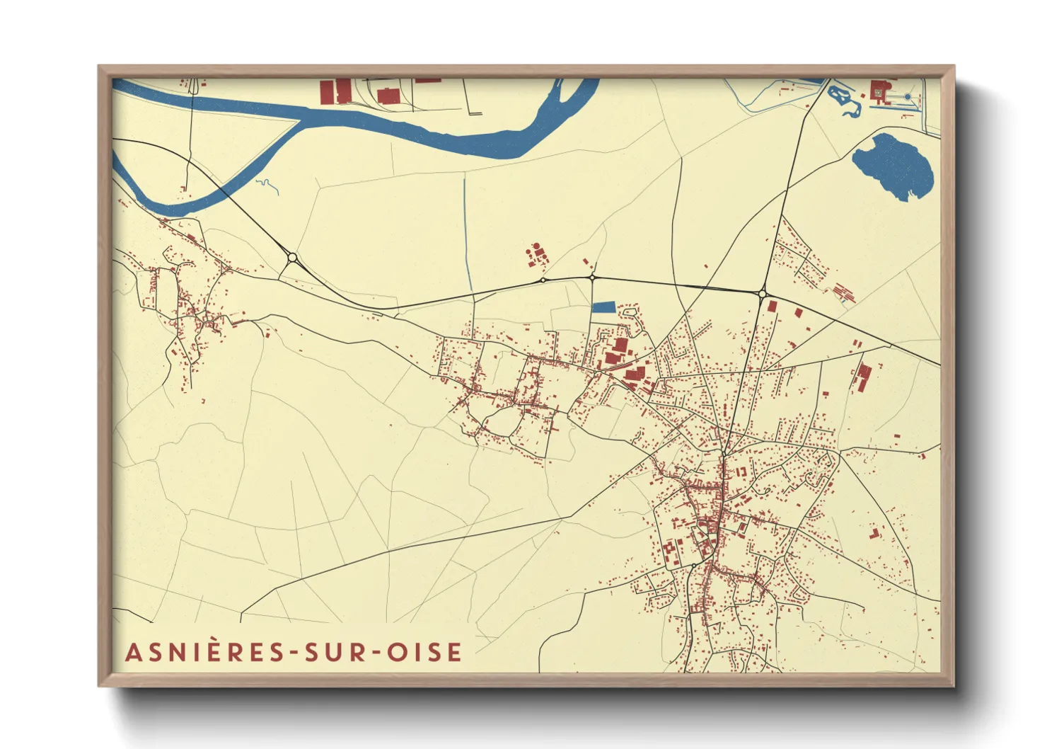Une affiche de carte sur Asnières-sur-Oise