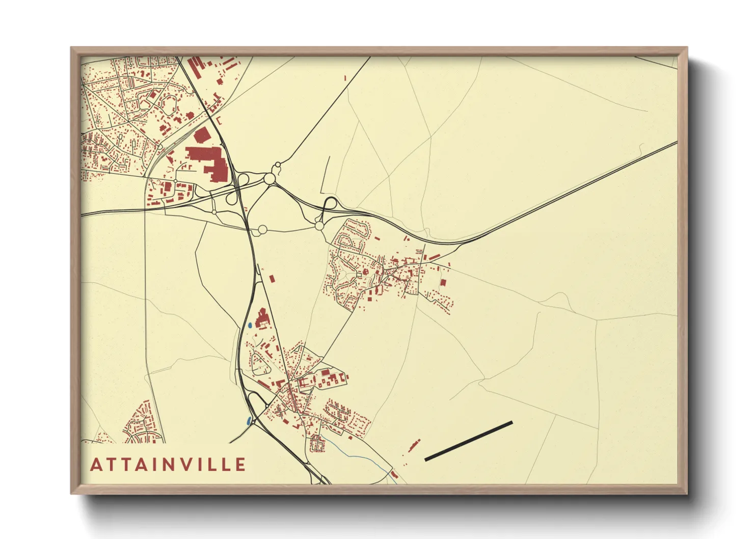 Une affiche de carte sur Attainville