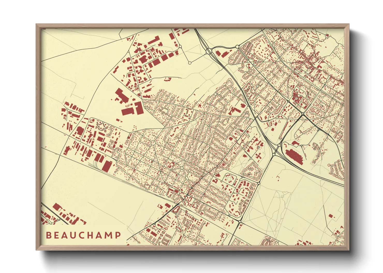 Une affiche de carte sur Beauchamp