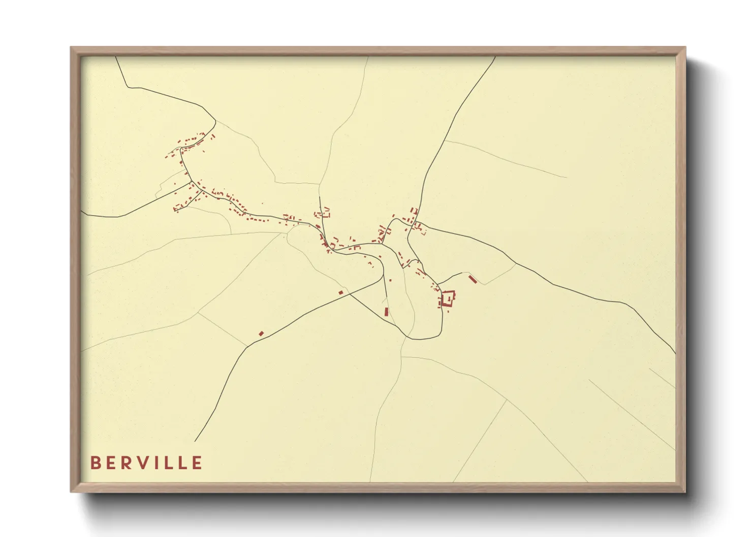Une affiche de carte sur Berville