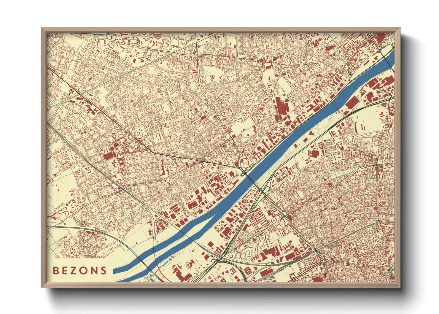 Une affiche de carte sur Bezons