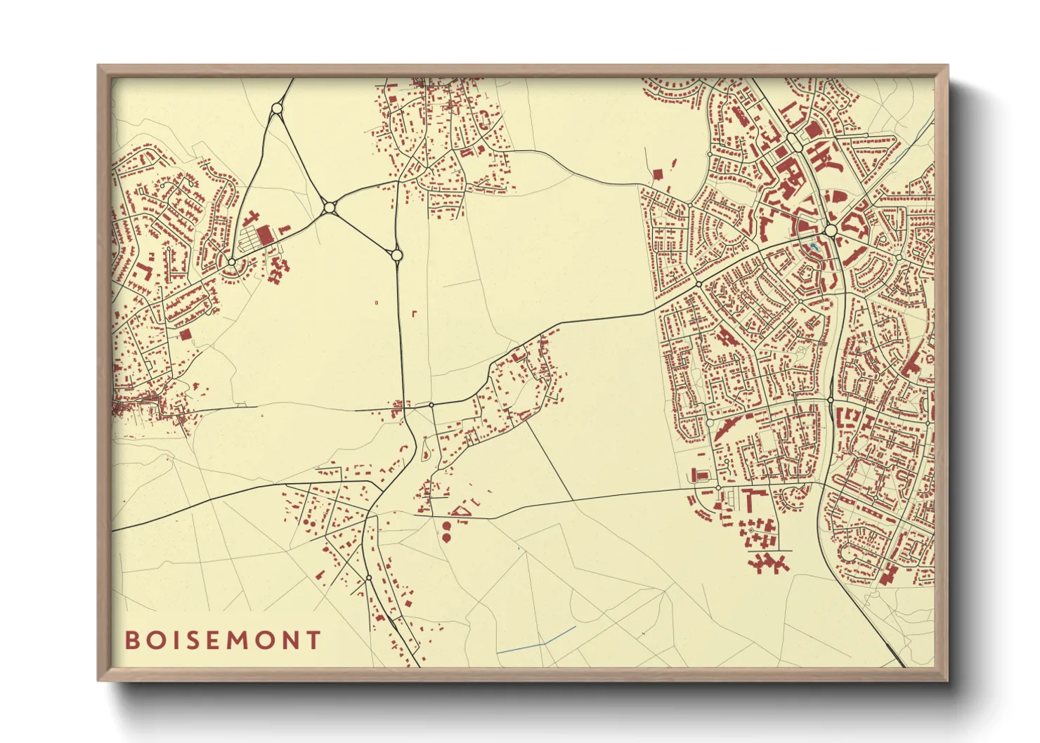 Une affiche de carte sur Boisemont