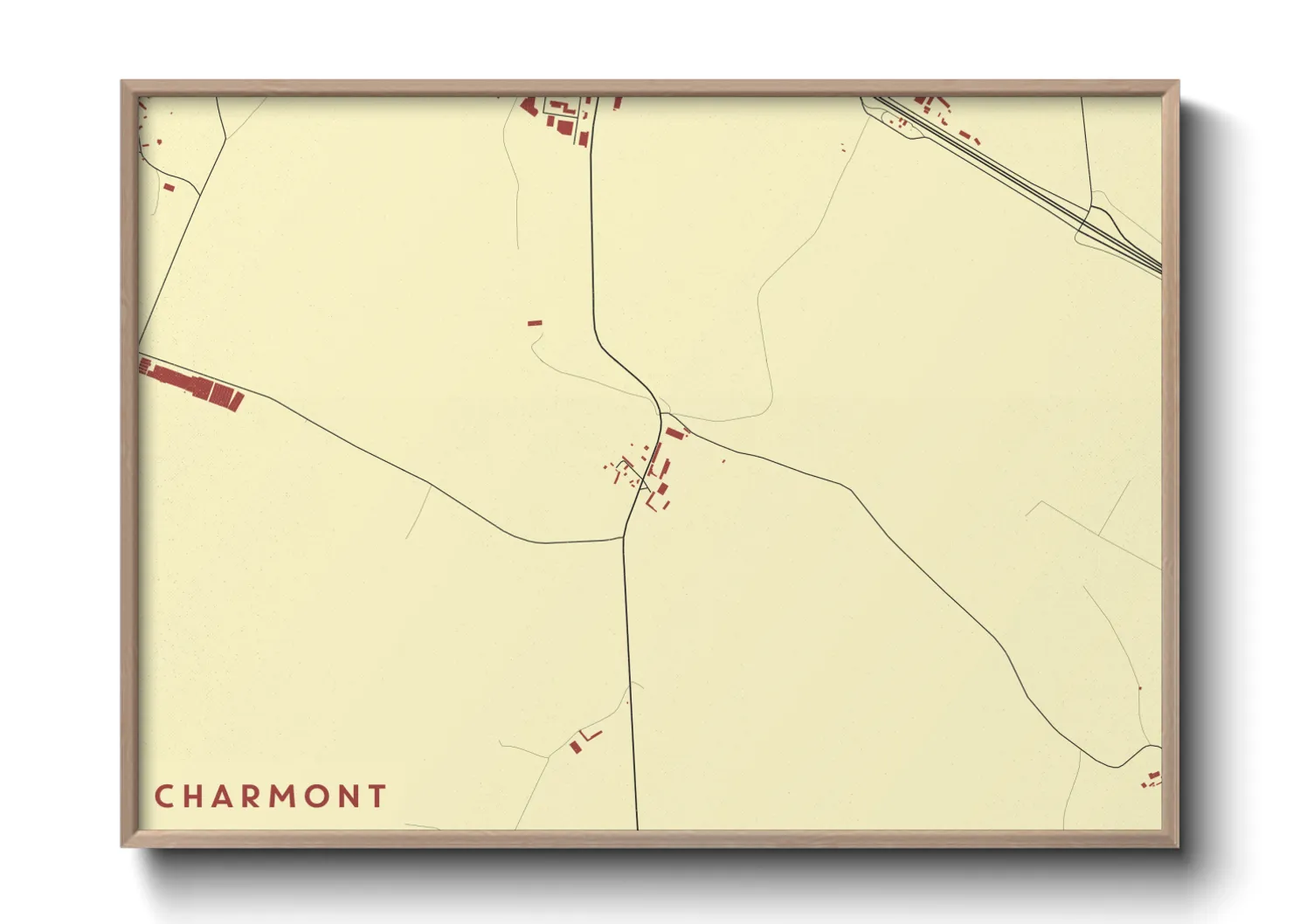 Une affiche de carte sur Charmont