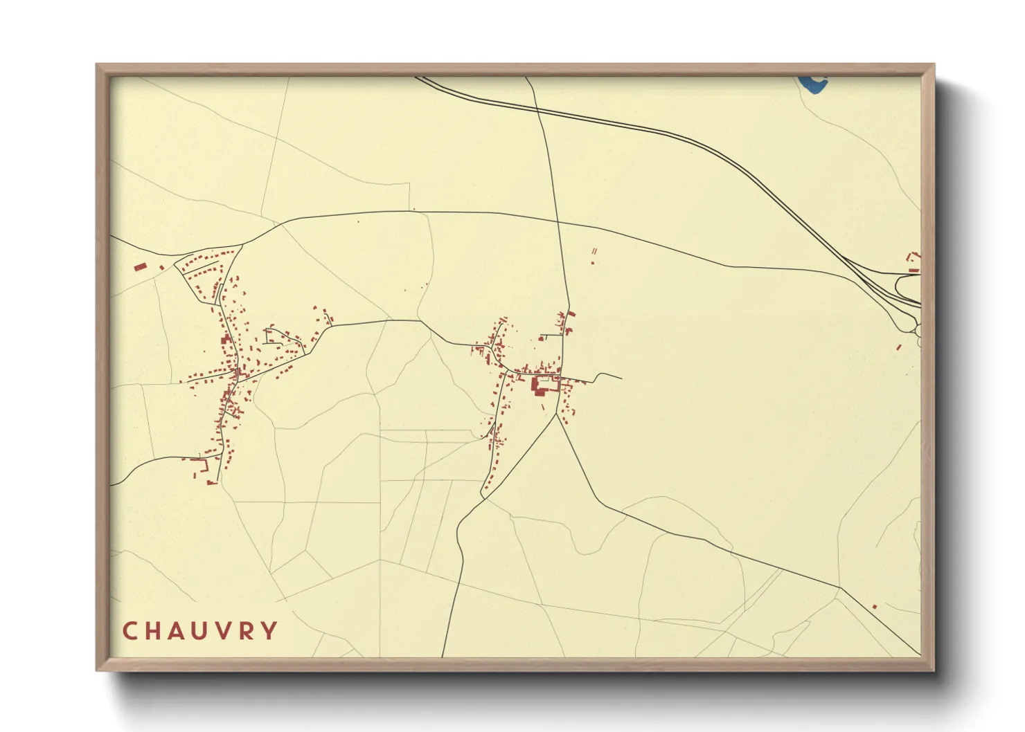 Une affiche de carte sur Chauvry