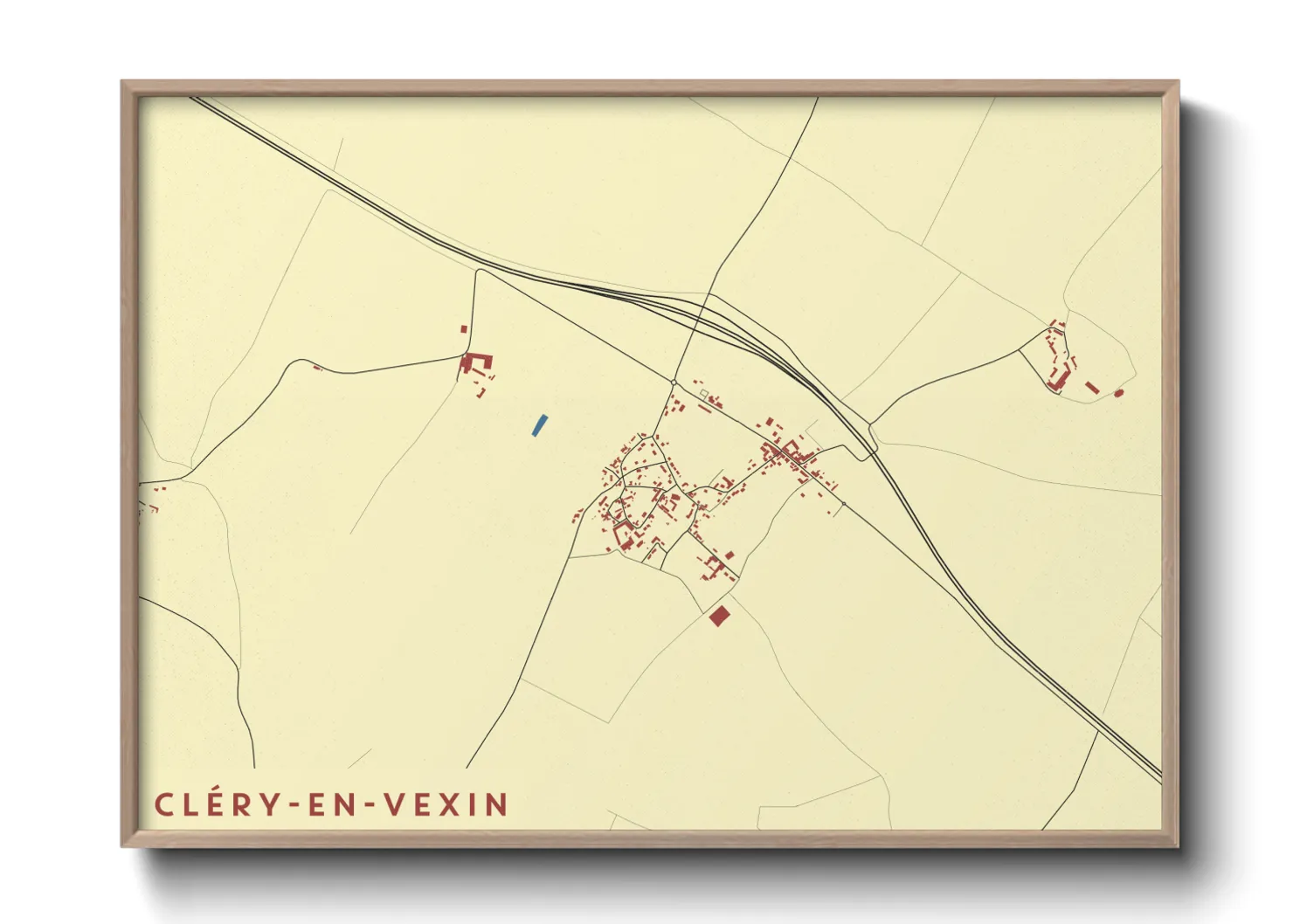 Une affiche de carte sur Cléry-en-Vexin