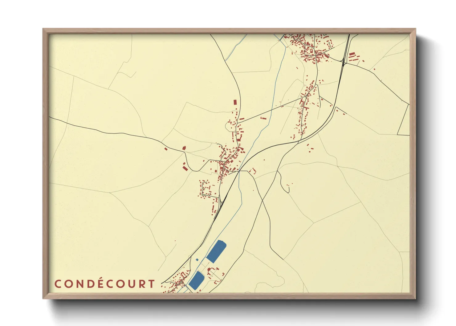 Une affiche de carte sur Condécourt