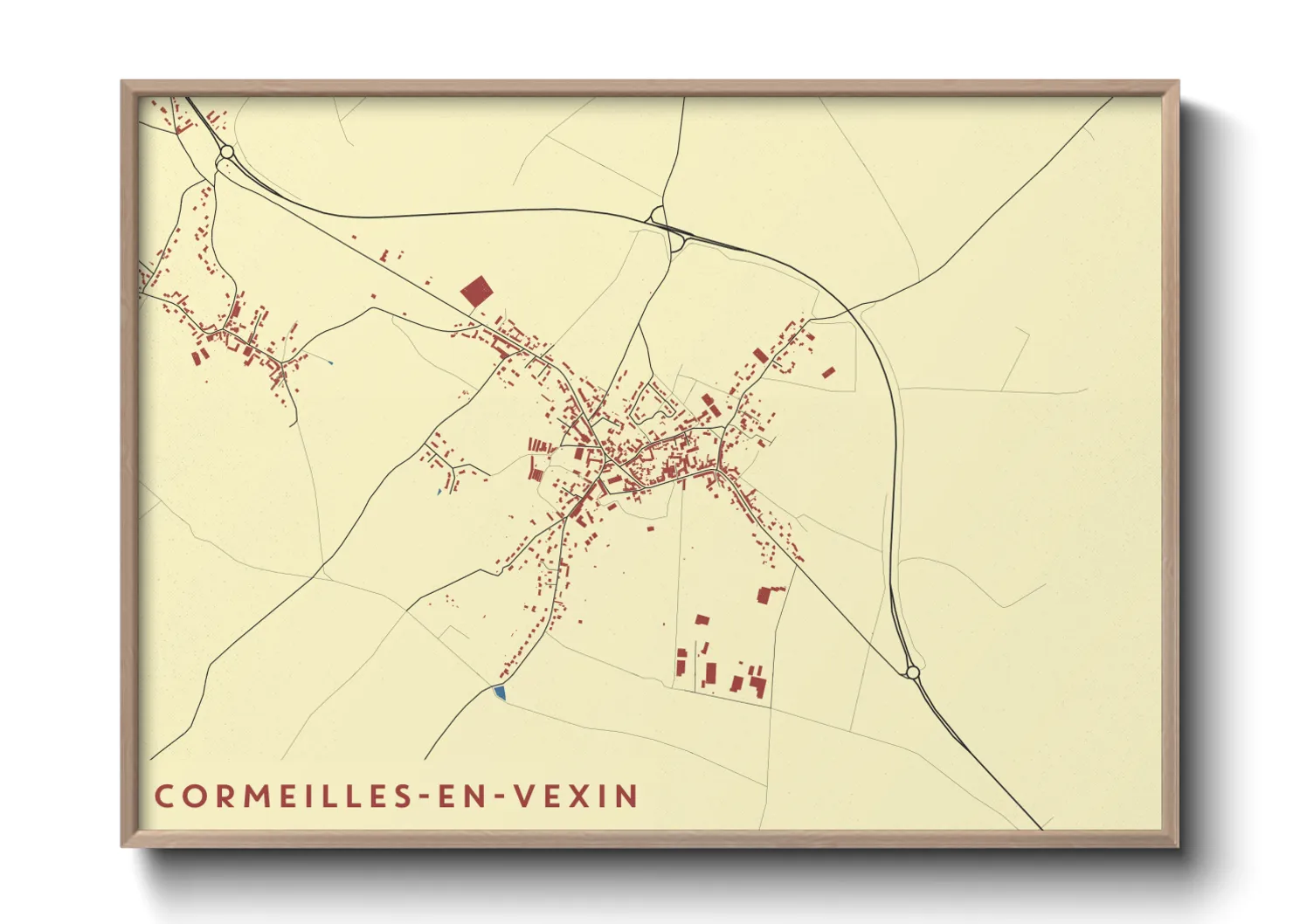 Une affiche de carte sur Cormeilles-en-Vexin