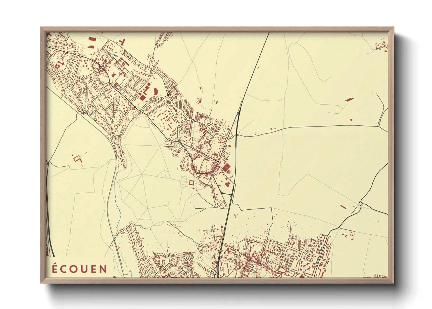 Une affiche de carte sur Écouen