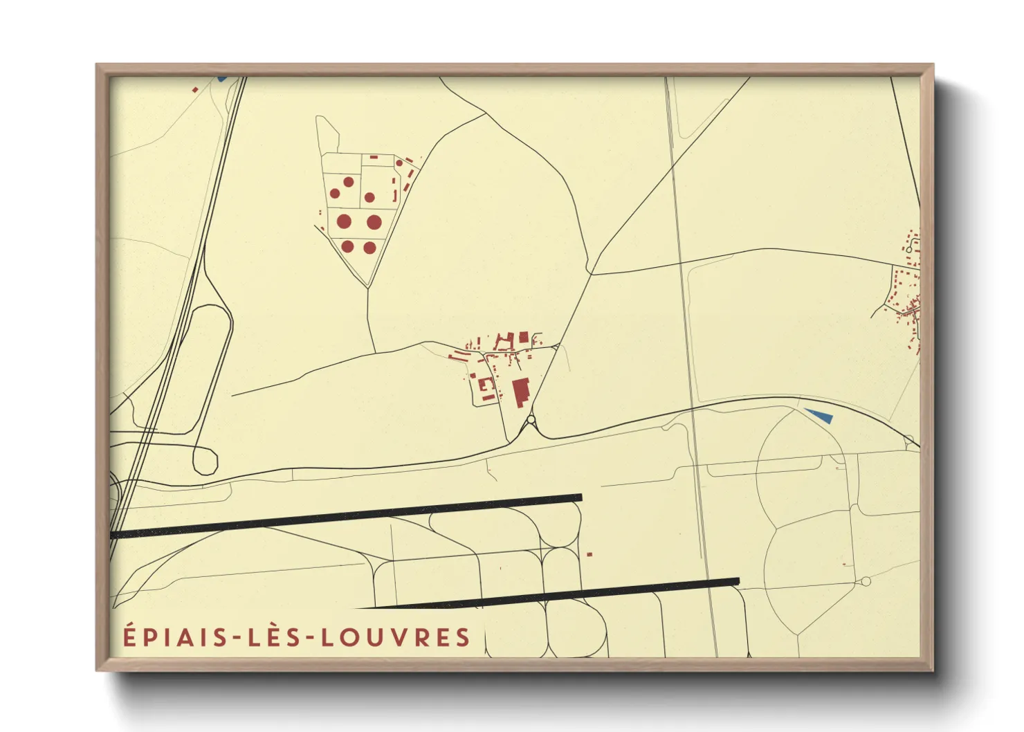 Une affiche de carte sur Épiais-lès-Louvres