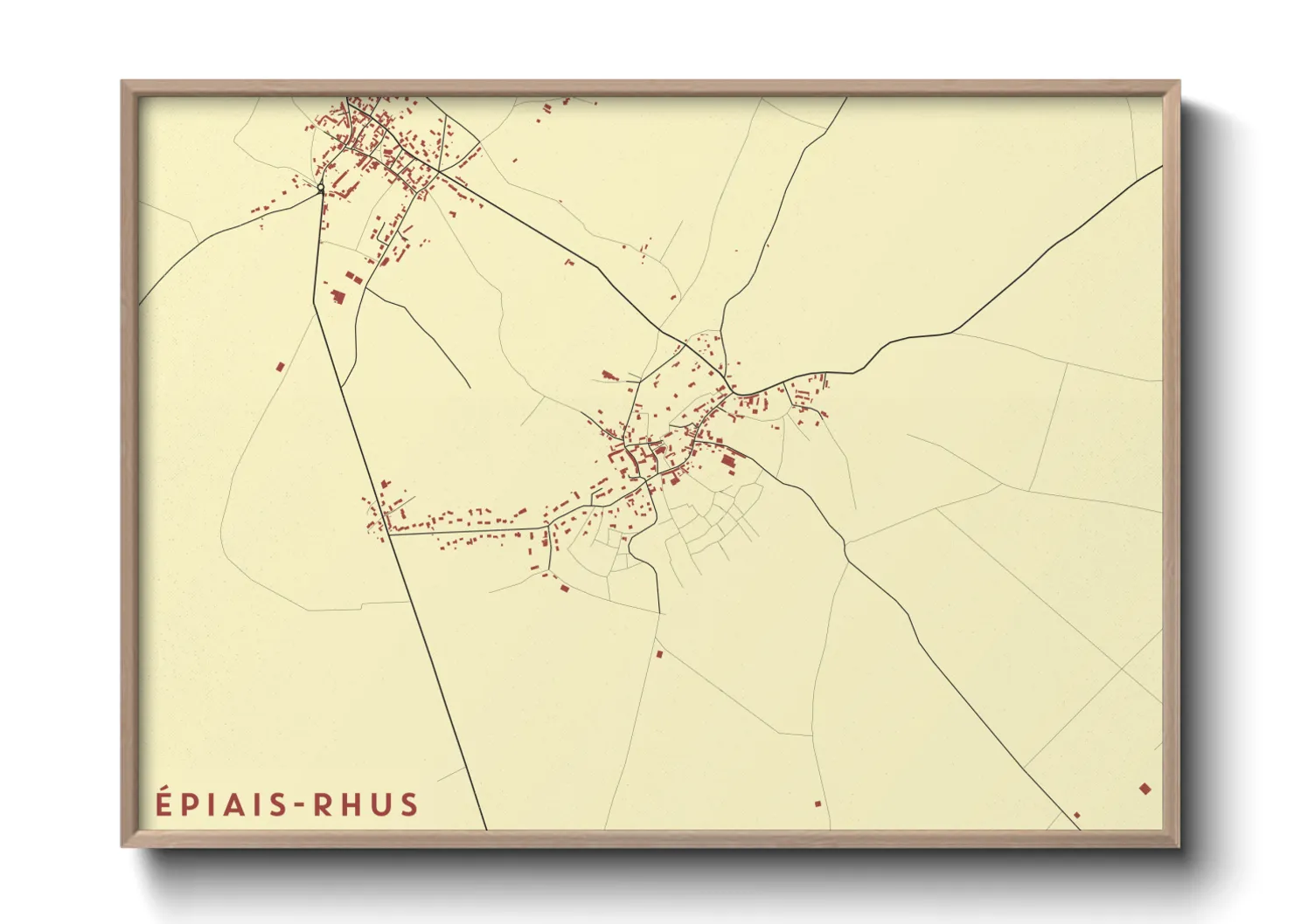 Une affiche de carte sur Épiais-Rhus