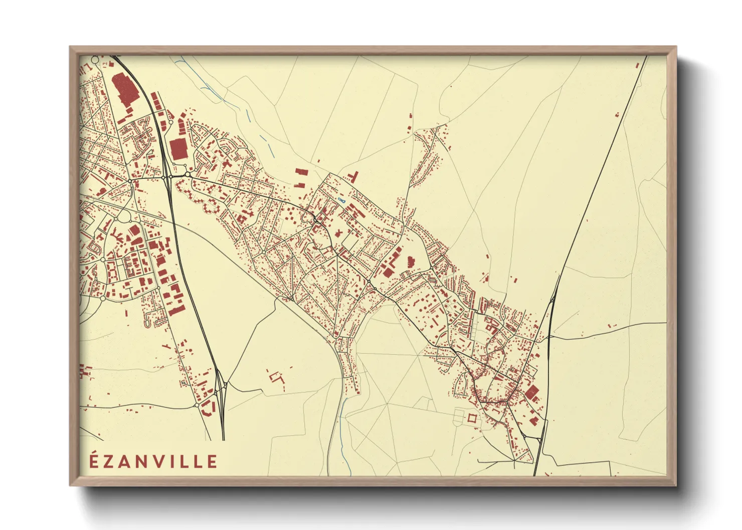 Une affiche de carte sur Ézanville