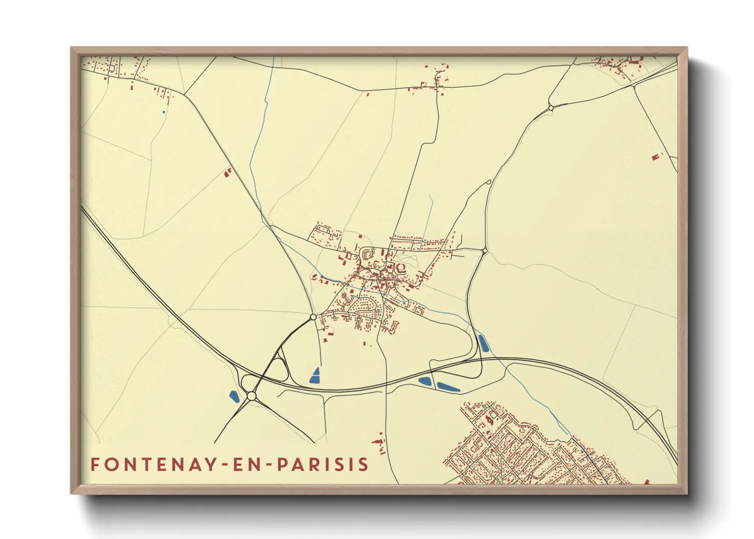 Une affiche de carte sur Fontenay-en-Parisis