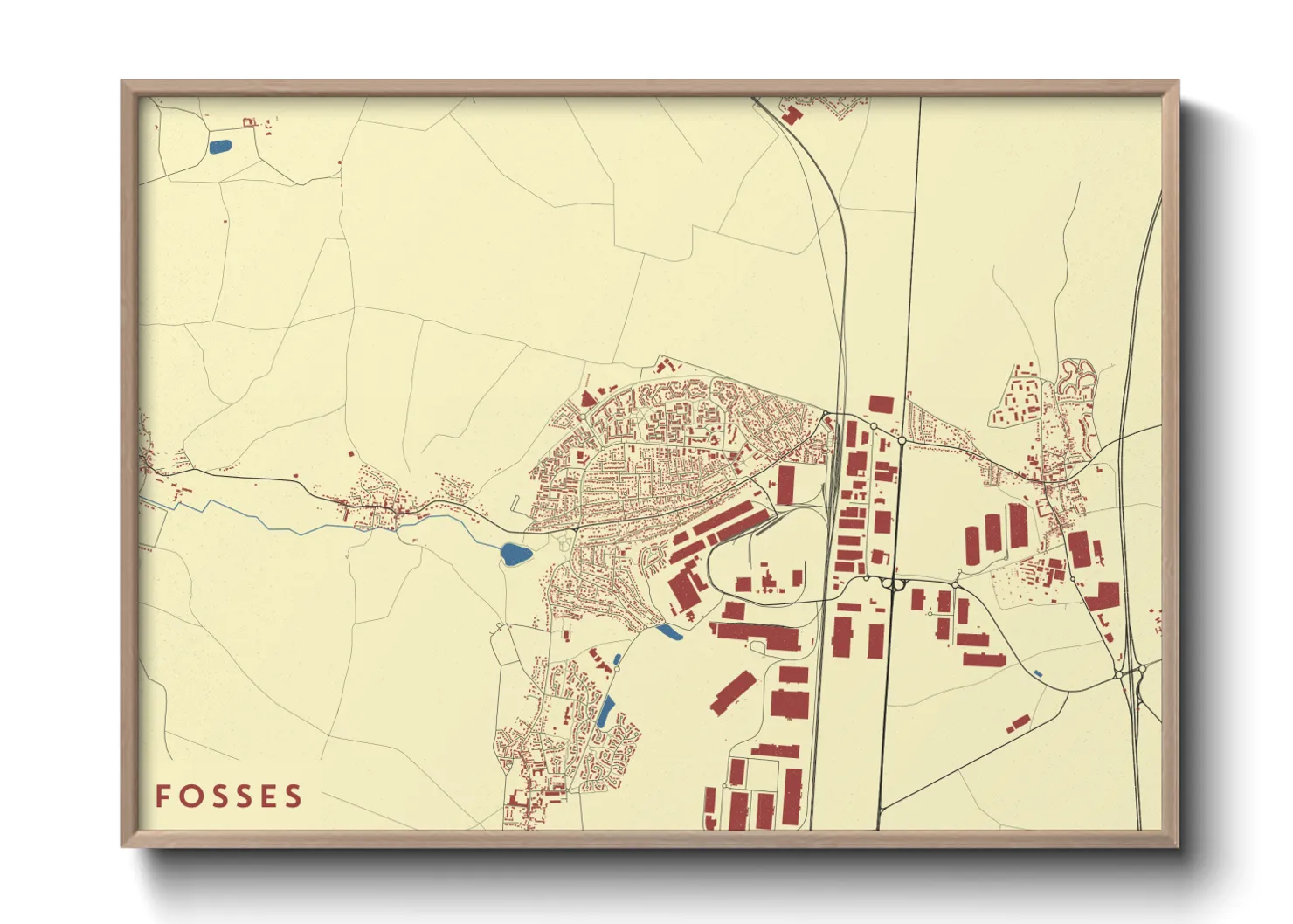 Une affiche de carte sur Fosses