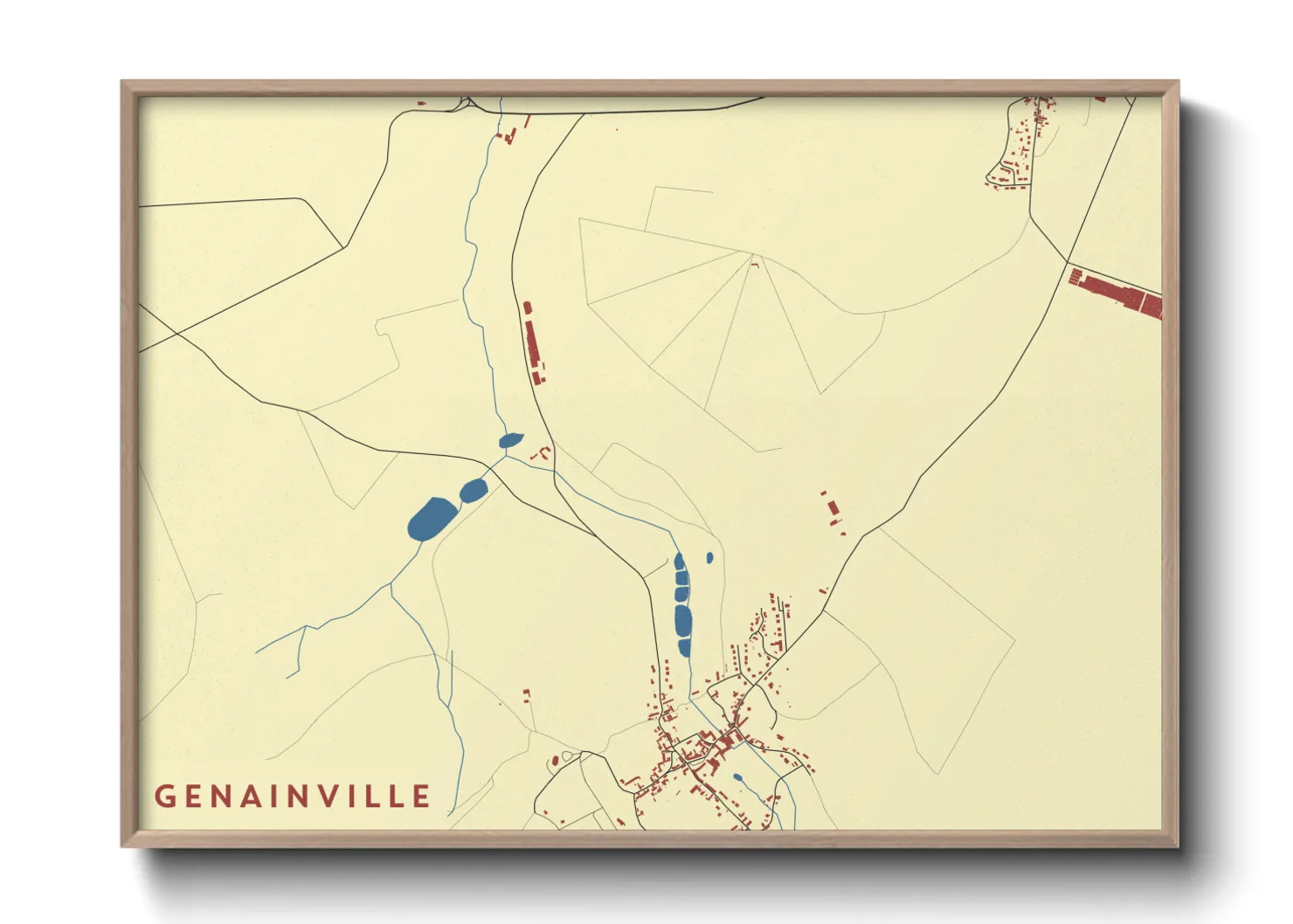 Une affiche de carte sur Genainville