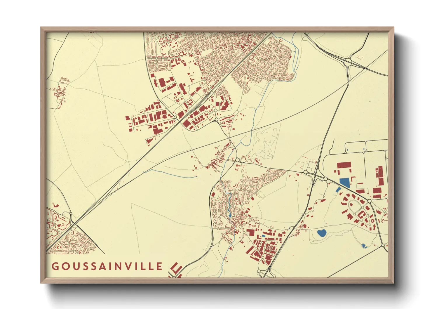 Une affiche de carte sur Goussainville