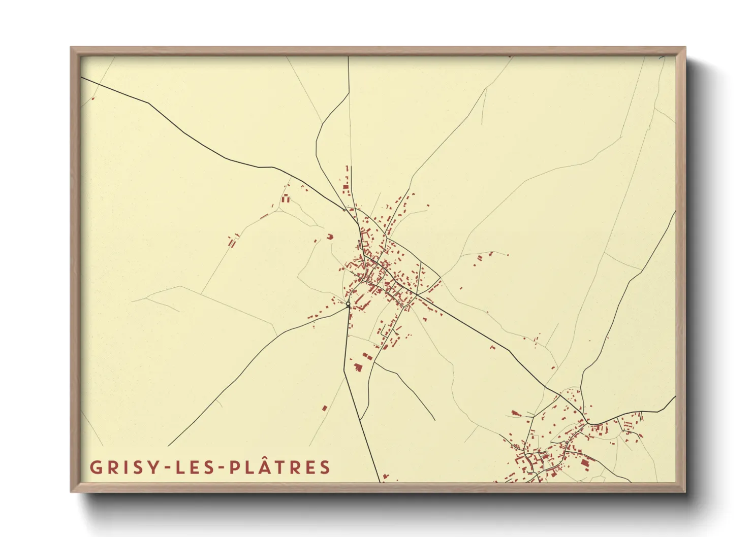 Une affiche de carte sur Grisy-les-Plâtres