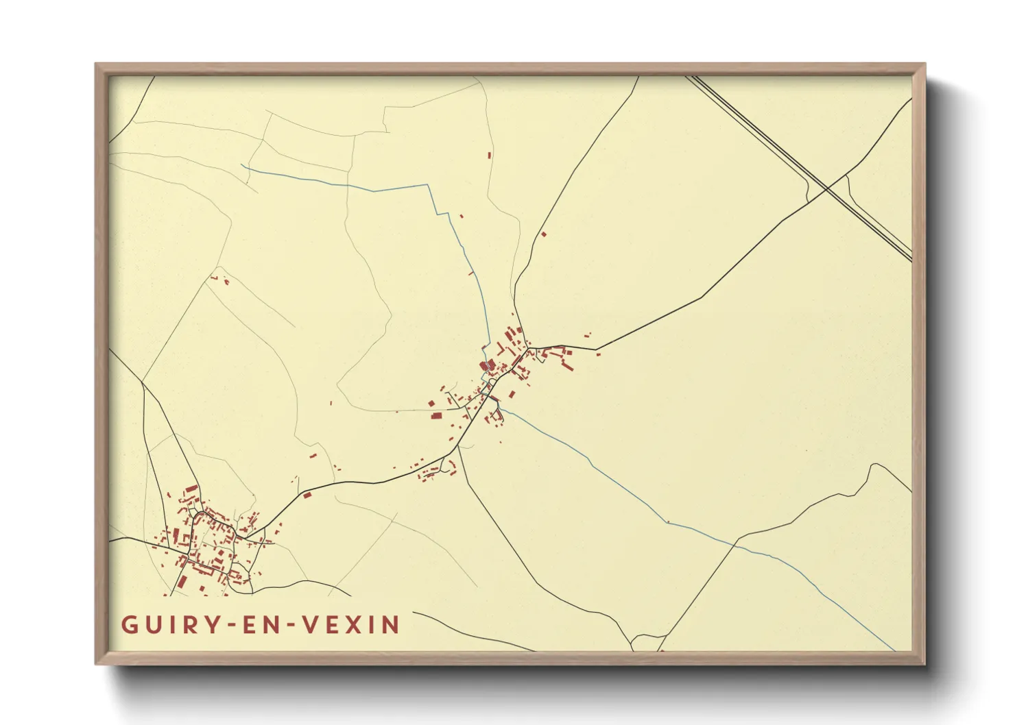 Une affiche de carte sur Guiry-en-Vexin