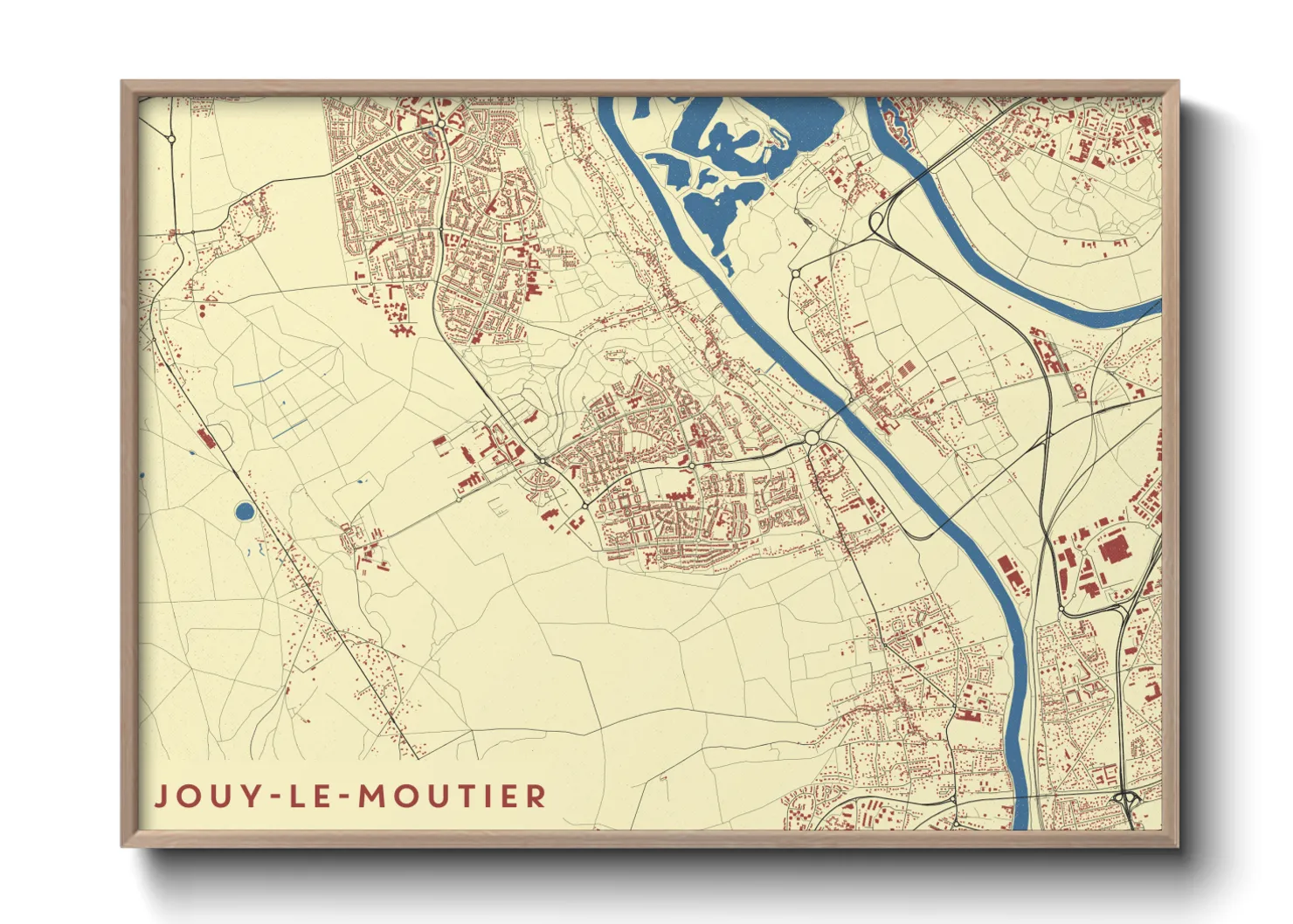 Une affiche de carte sur Jouy-le-Moutier