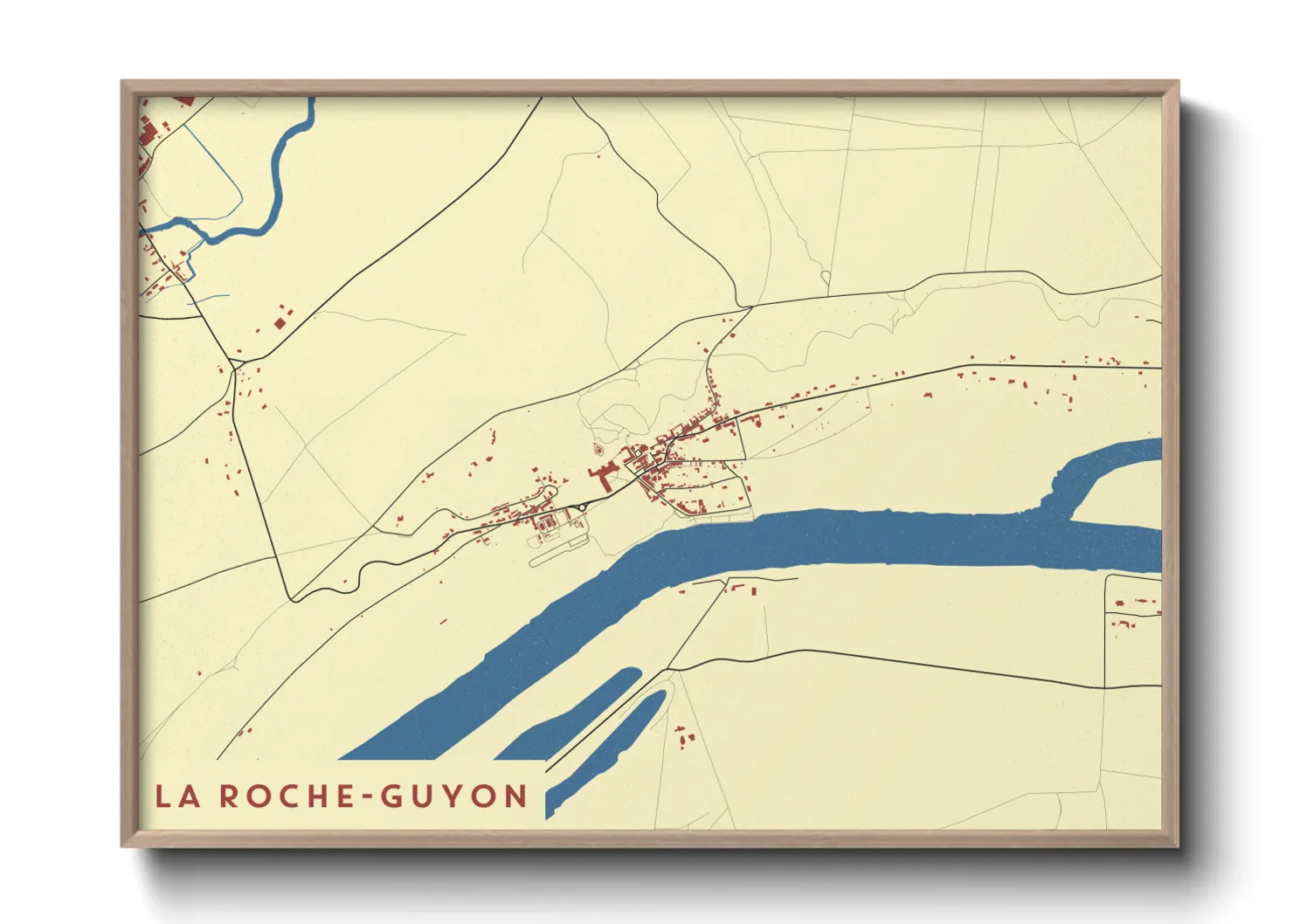 Une affiche de carte sur La Roche-Guyon