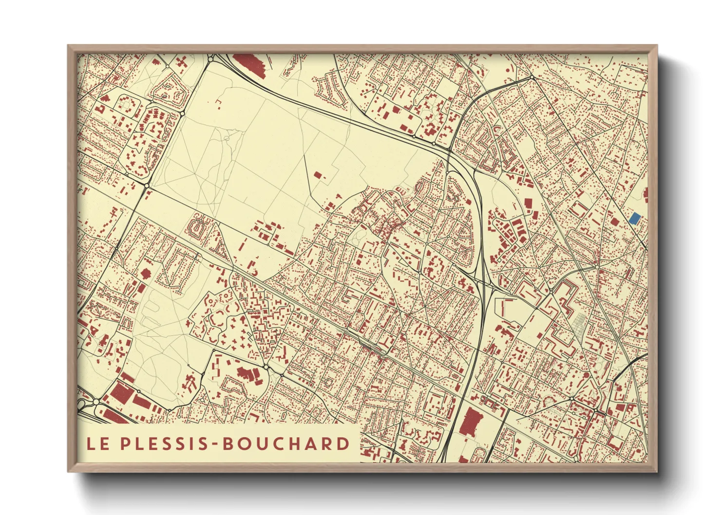 Une affiche de carte sur Le Plessis-Bouchard