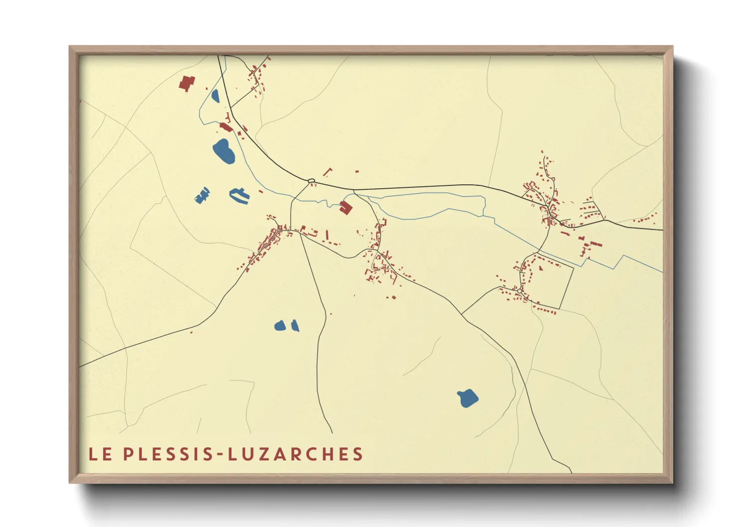 Une affiche de carte sur Le Plessis-Luzarches