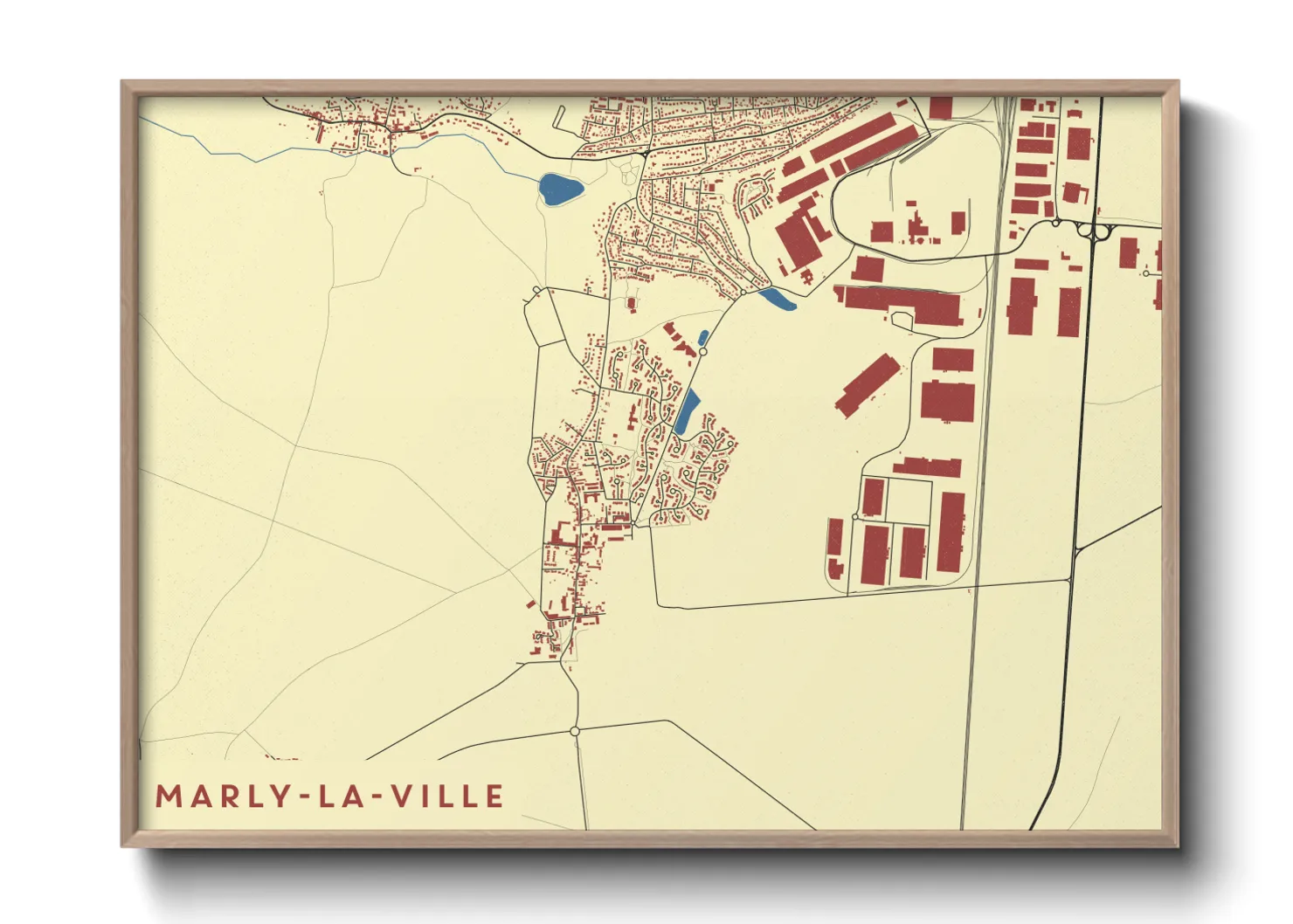 Une affiche de carte sur Marly-la-Ville