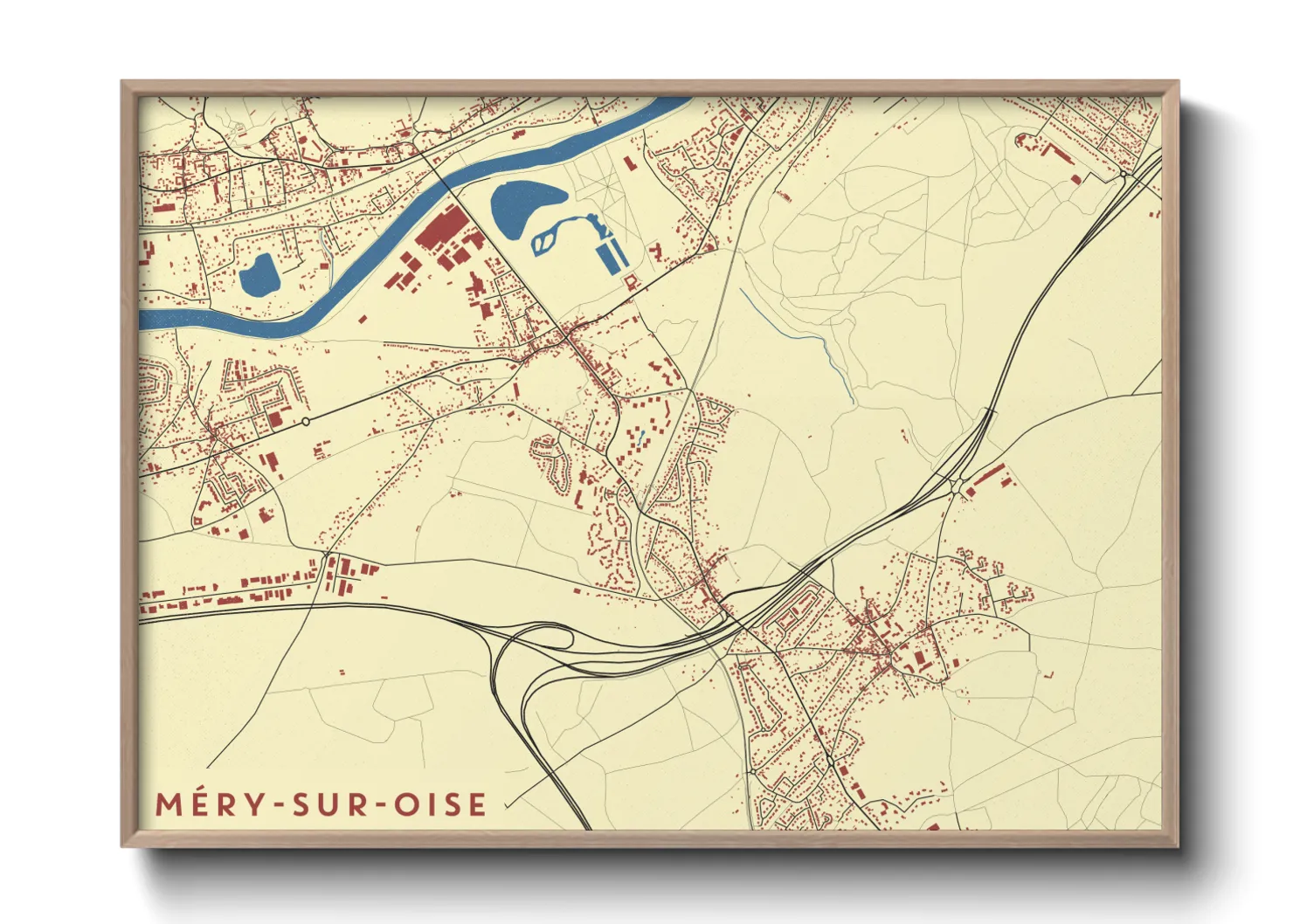 Une affiche de carte sur Méry-sur-Oise