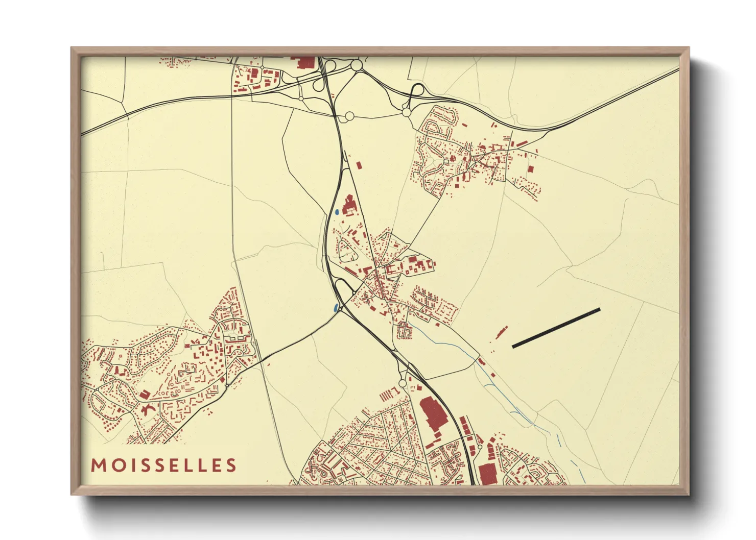 Une affiche de carte sur Moisselles
