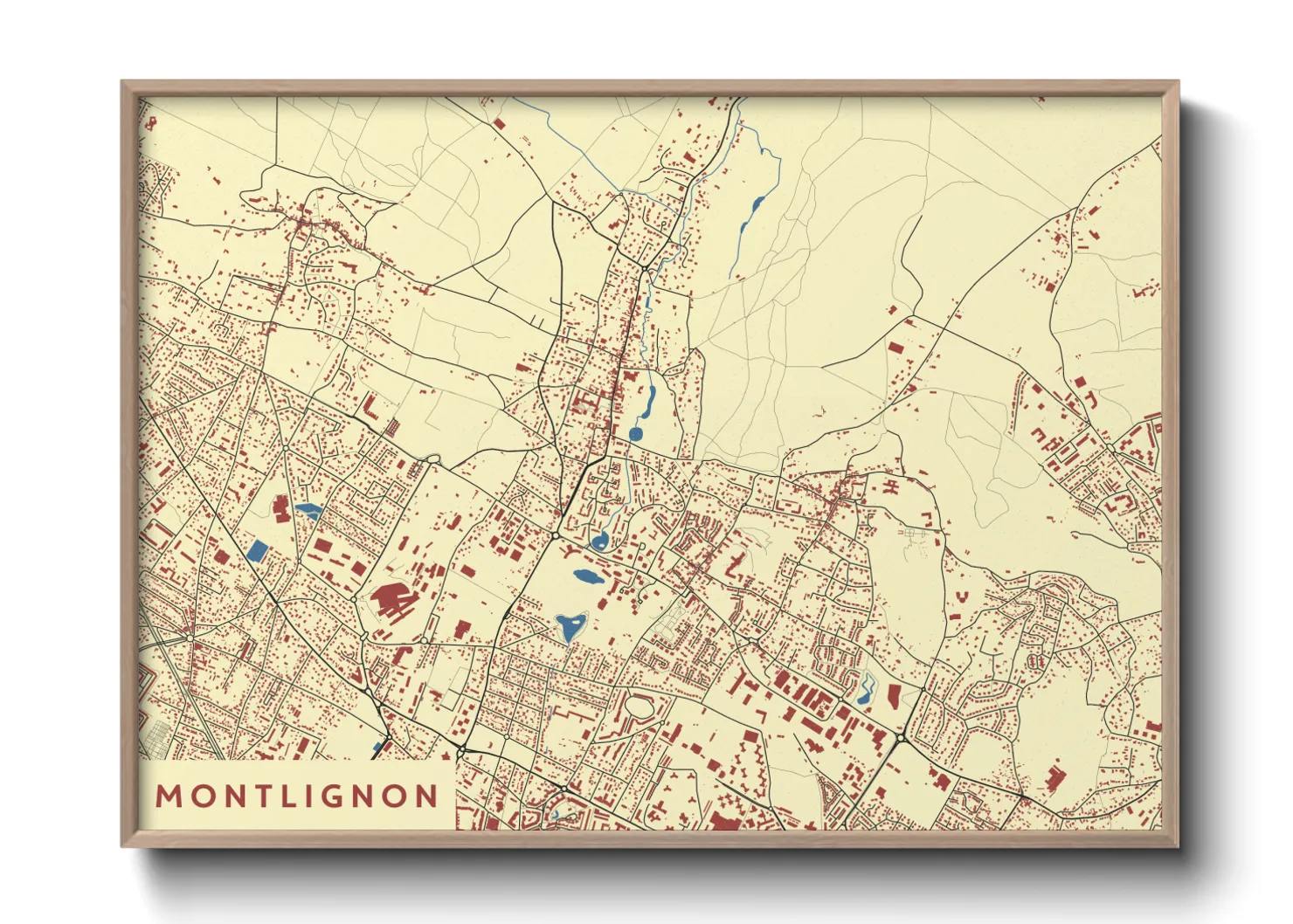Une affiche de carte sur Montlignon