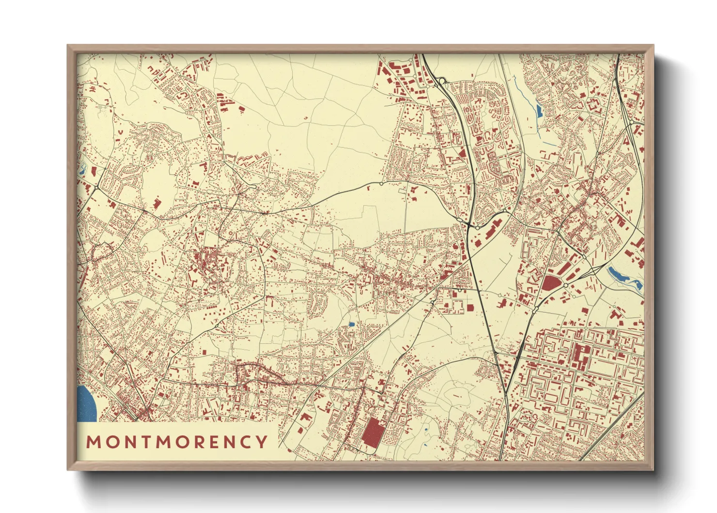 Une affiche de carte sur Montmorency
