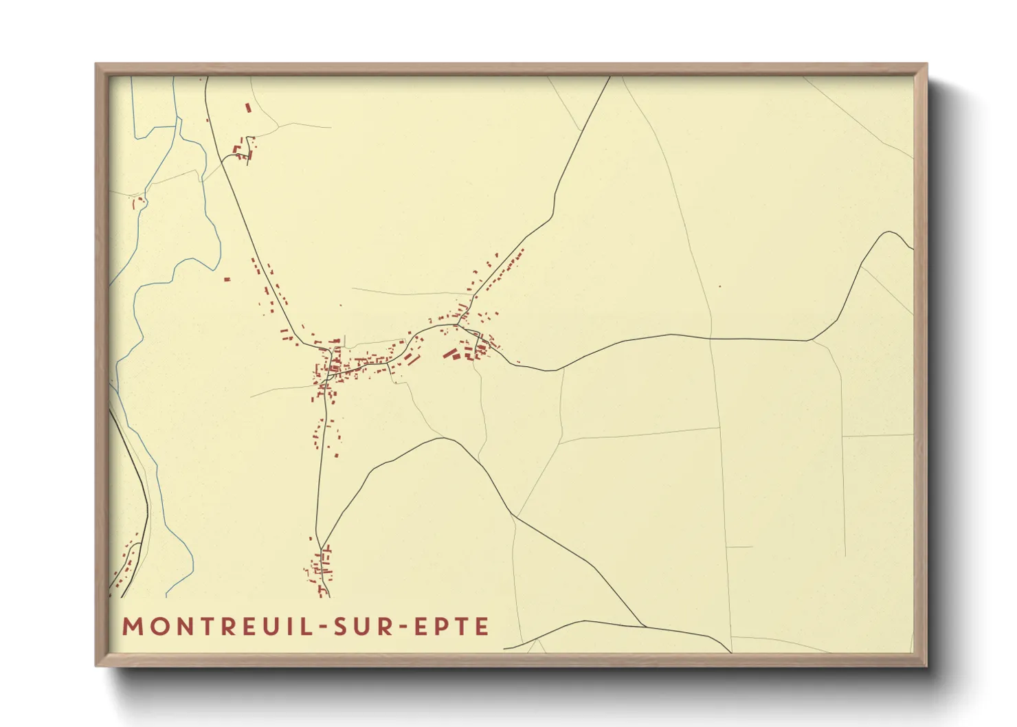 Une affiche de carte sur Montreuil-sur-Epte