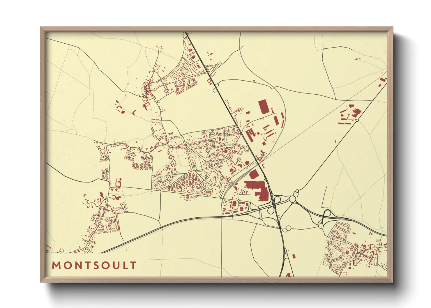 Une affiche de carte sur Montsoult