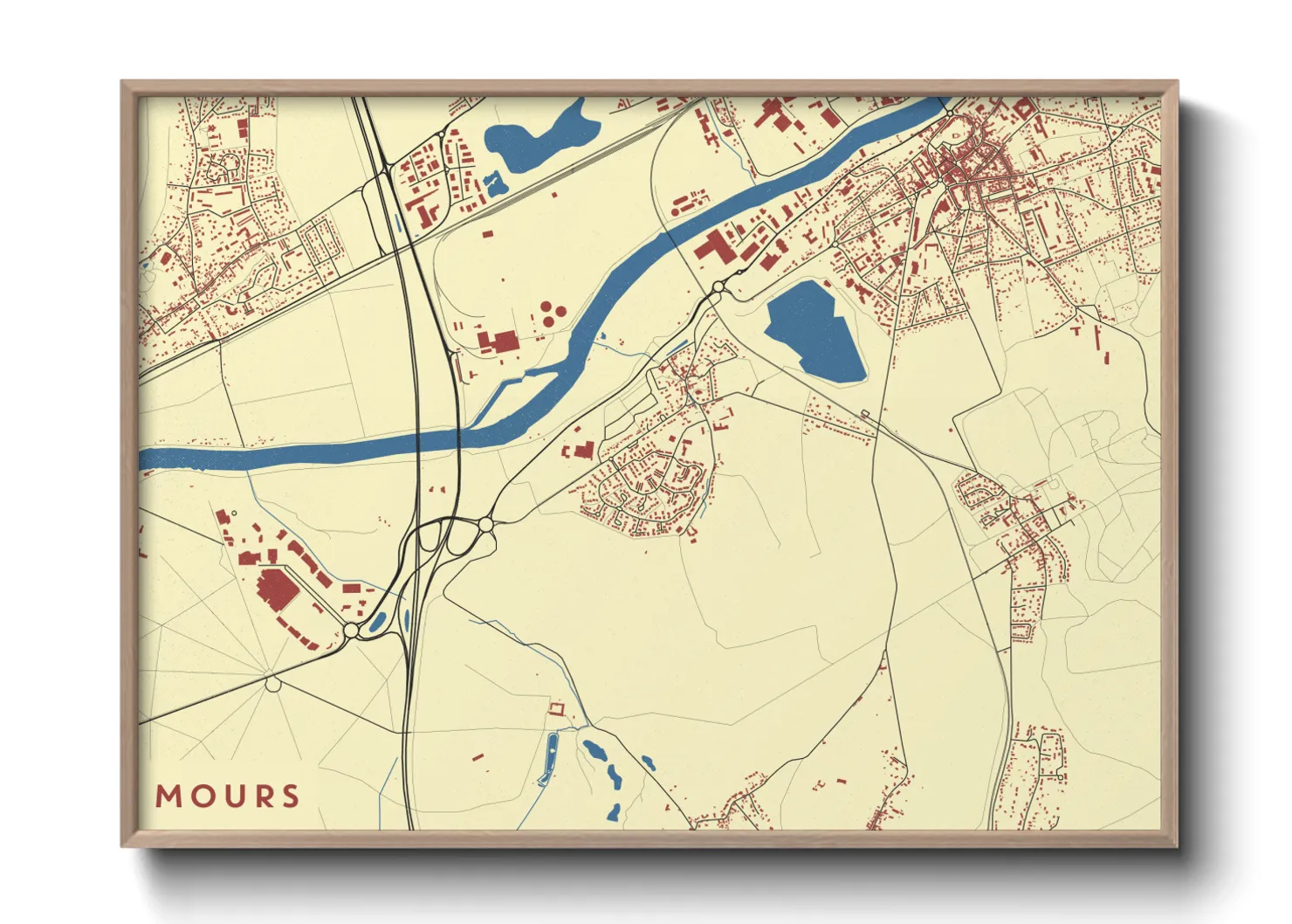 Une affiche de carte sur Mours