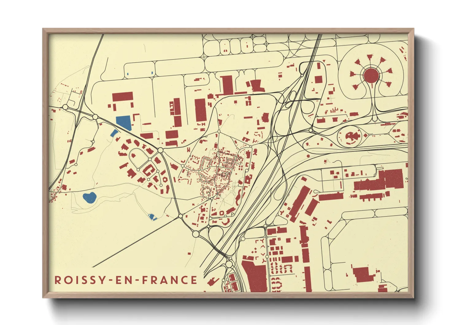 Une affiche de carte sur Roissy-en-France
