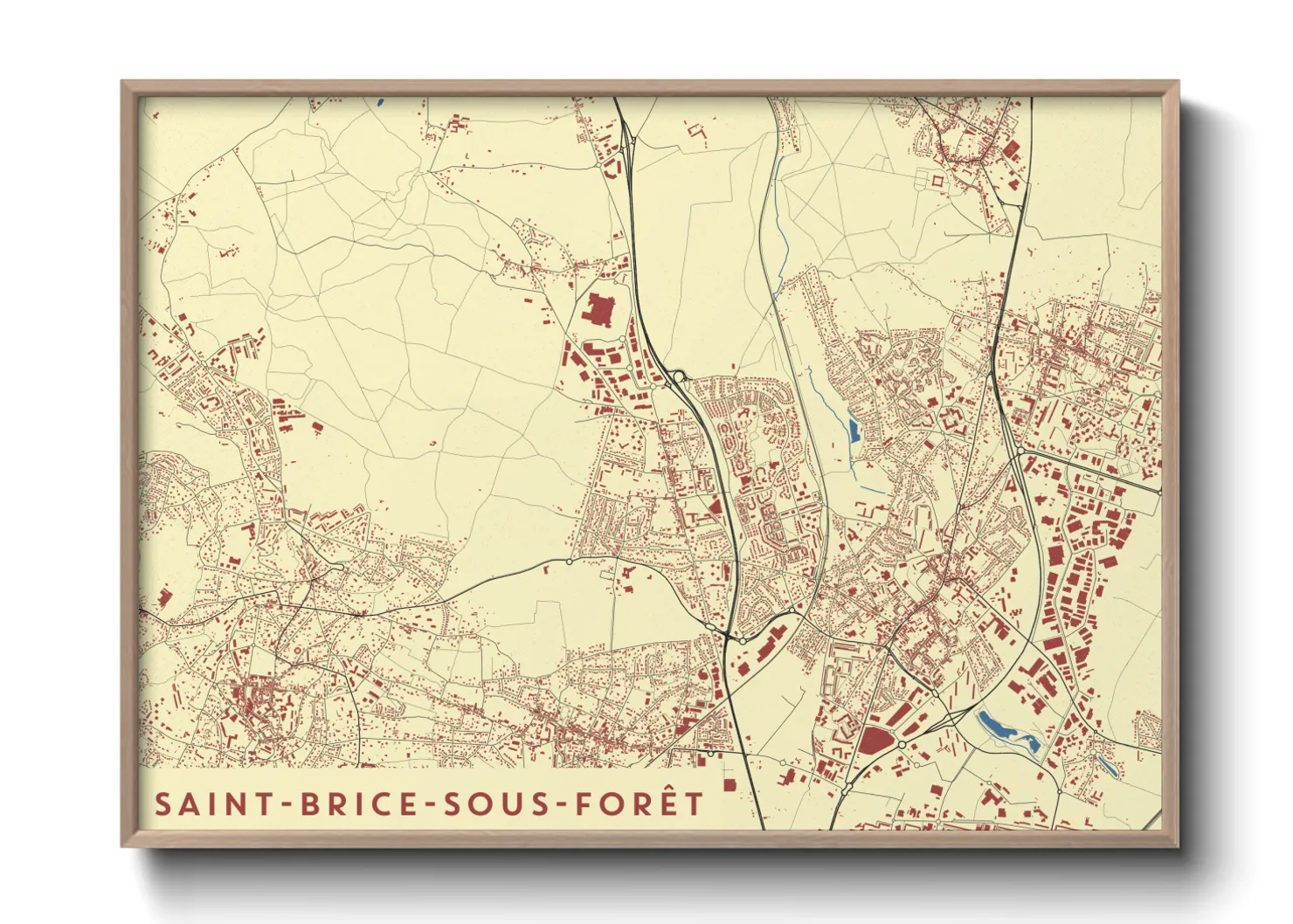 Une affiche de carte sur Saint-Brice-sous-Forêt