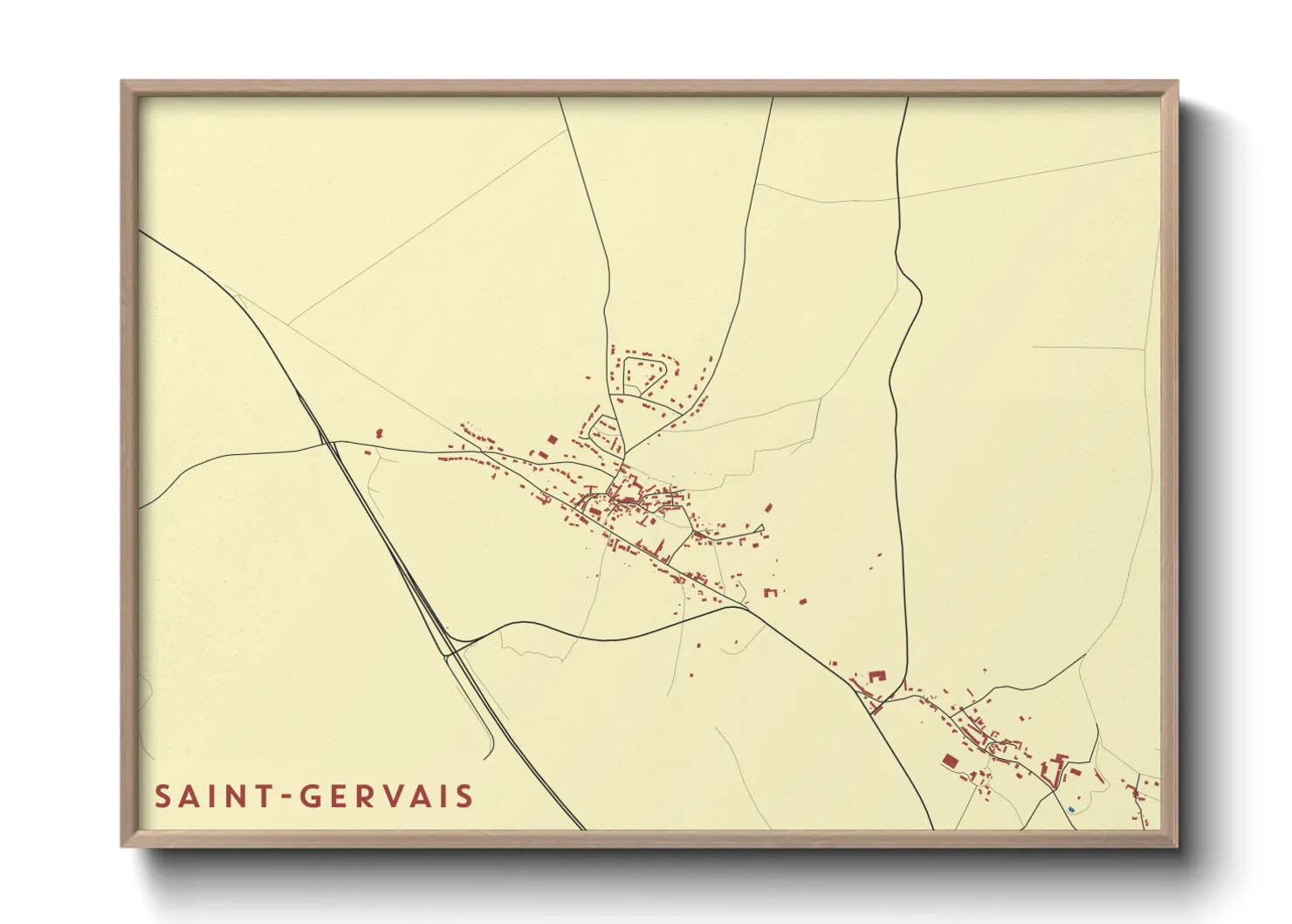 Une affiche de carte sur Saint-Gervais