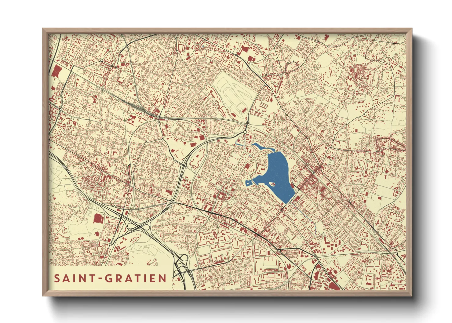 Une affiche de carte sur Saint-Gratien