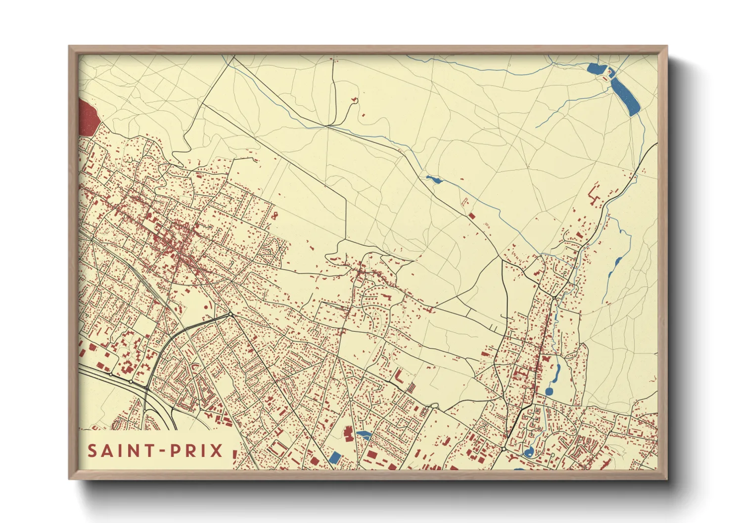 Une affiche de carte sur Saint-Prix