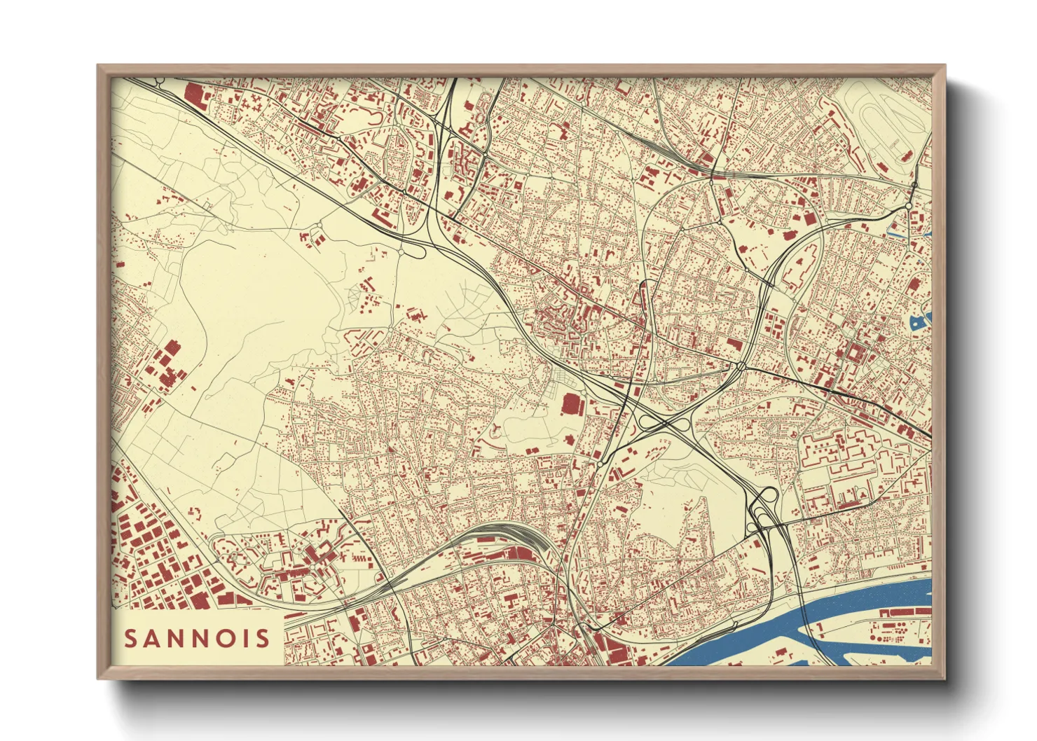 Une affiche de carte sur Sannois