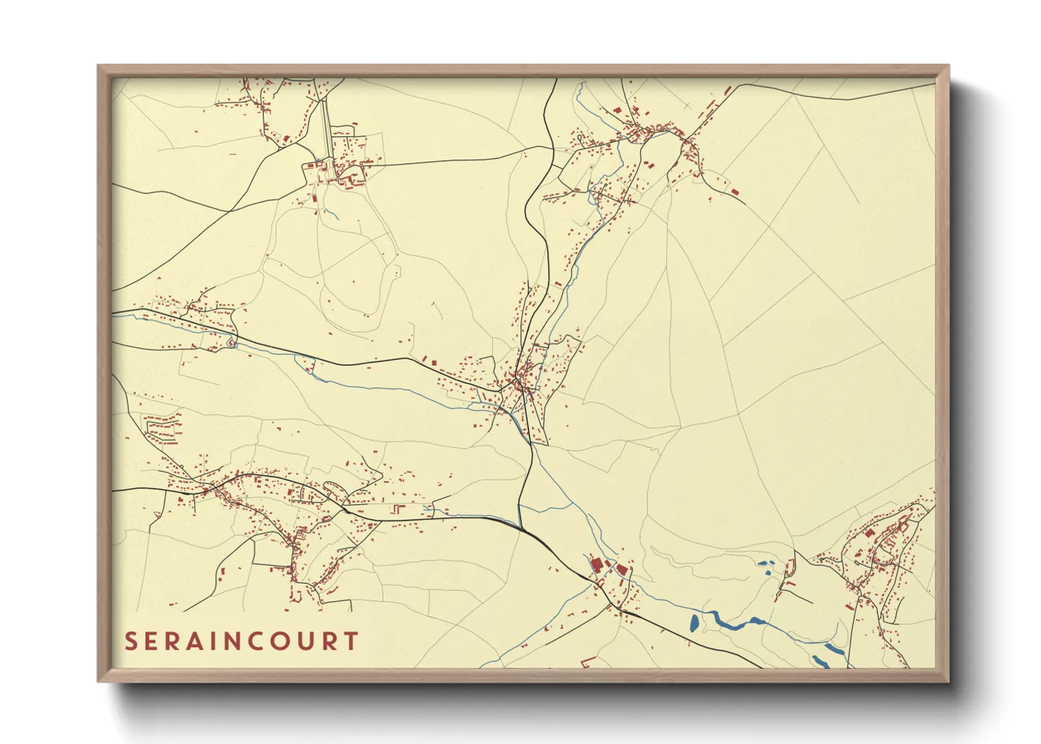 Une affiche de carte sur Seraincourt