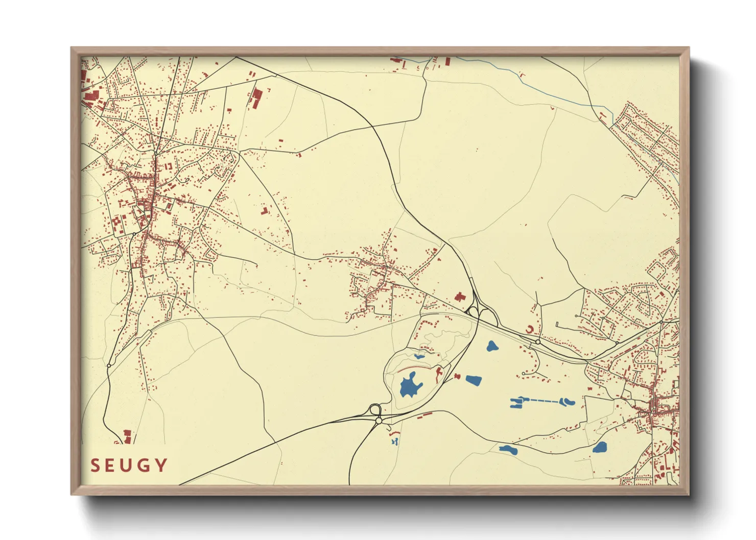 Une affiche de carte sur Seugy