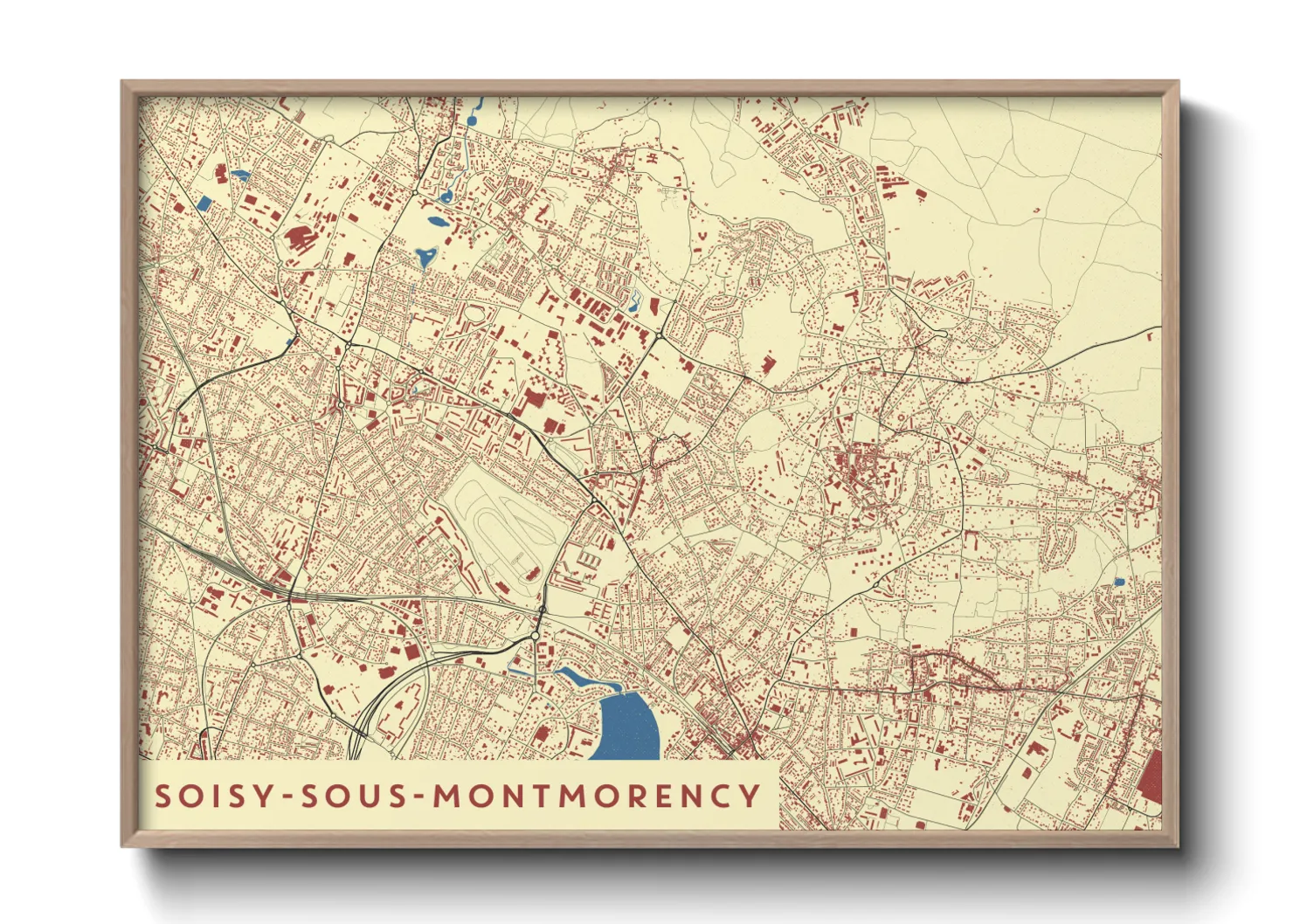 Une affiche de carte sur Soisy-sous-Montmorency