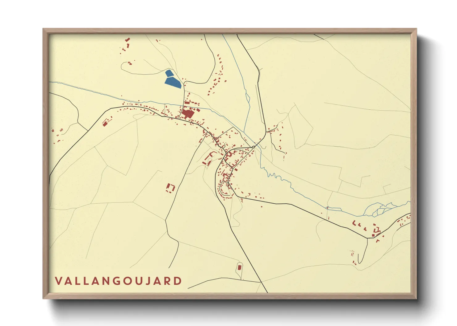 Une affiche de carte sur Vallangoujard