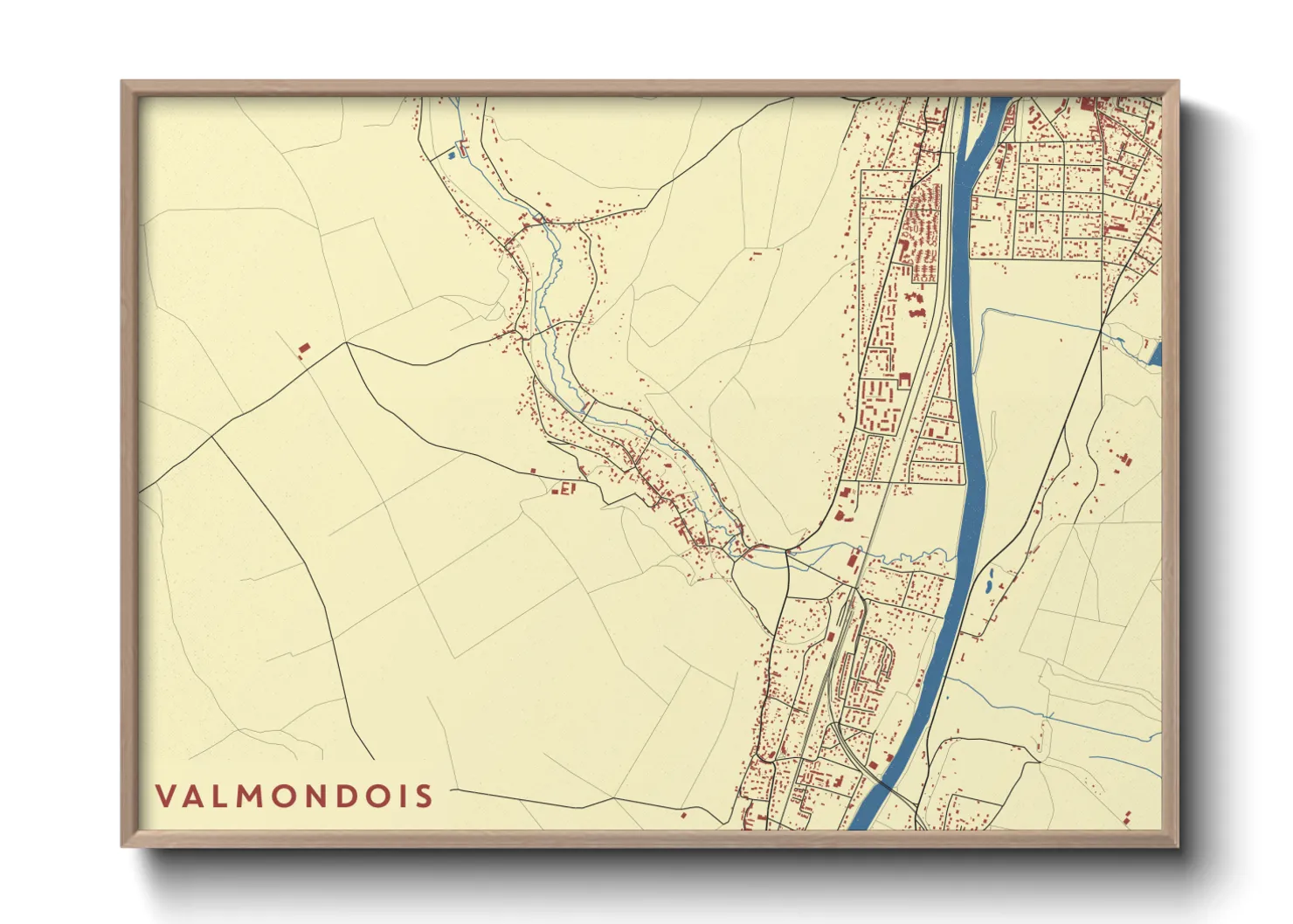 Une affiche de carte sur Valmondois