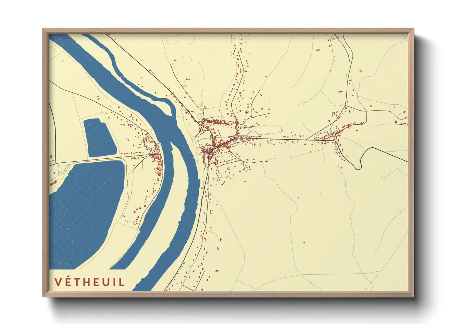 Une affiche de carte sur Vétheuil