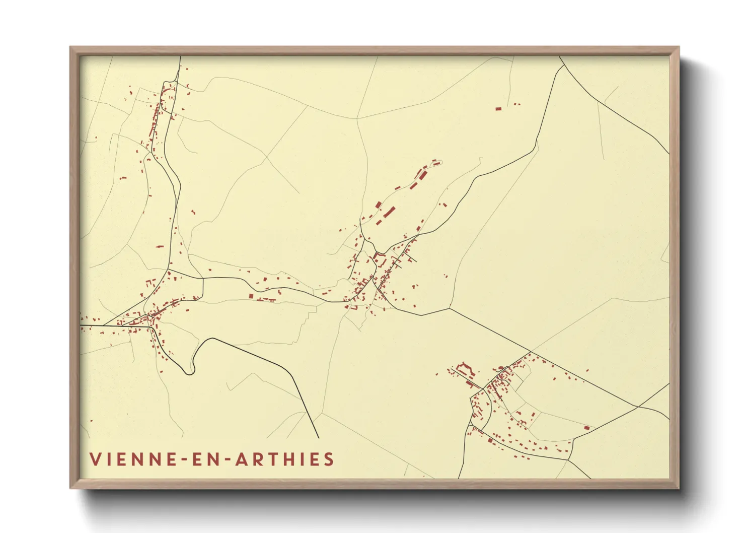 Une affiche de carte sur Vienne-en-Arthies
