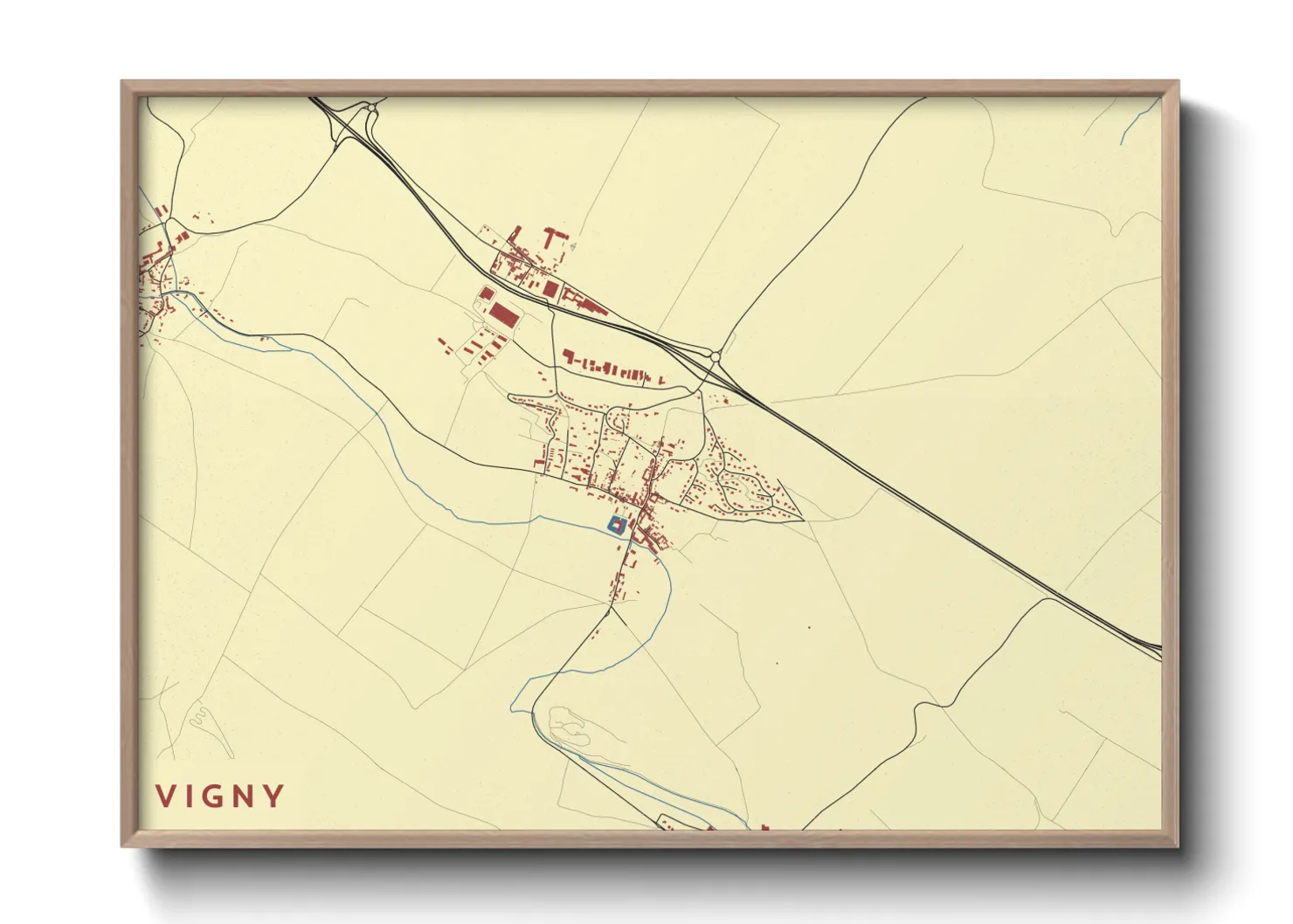 Une affiche de carte sur Vigny