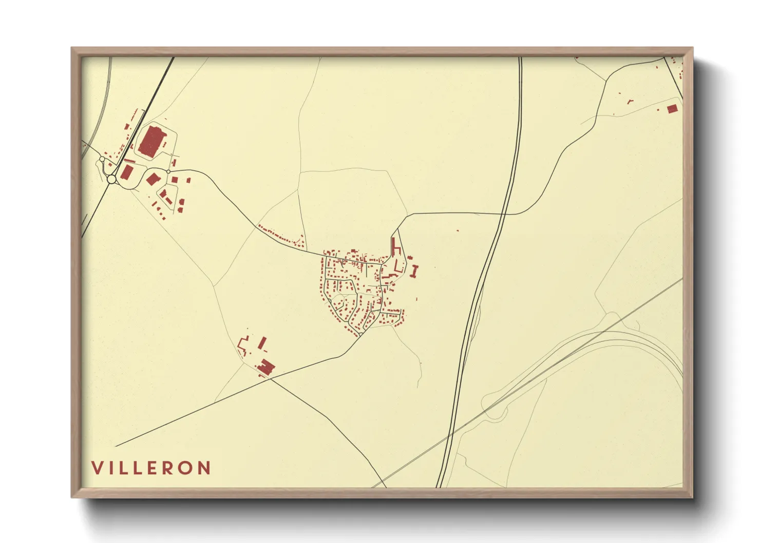Une affiche de carte sur Villeron