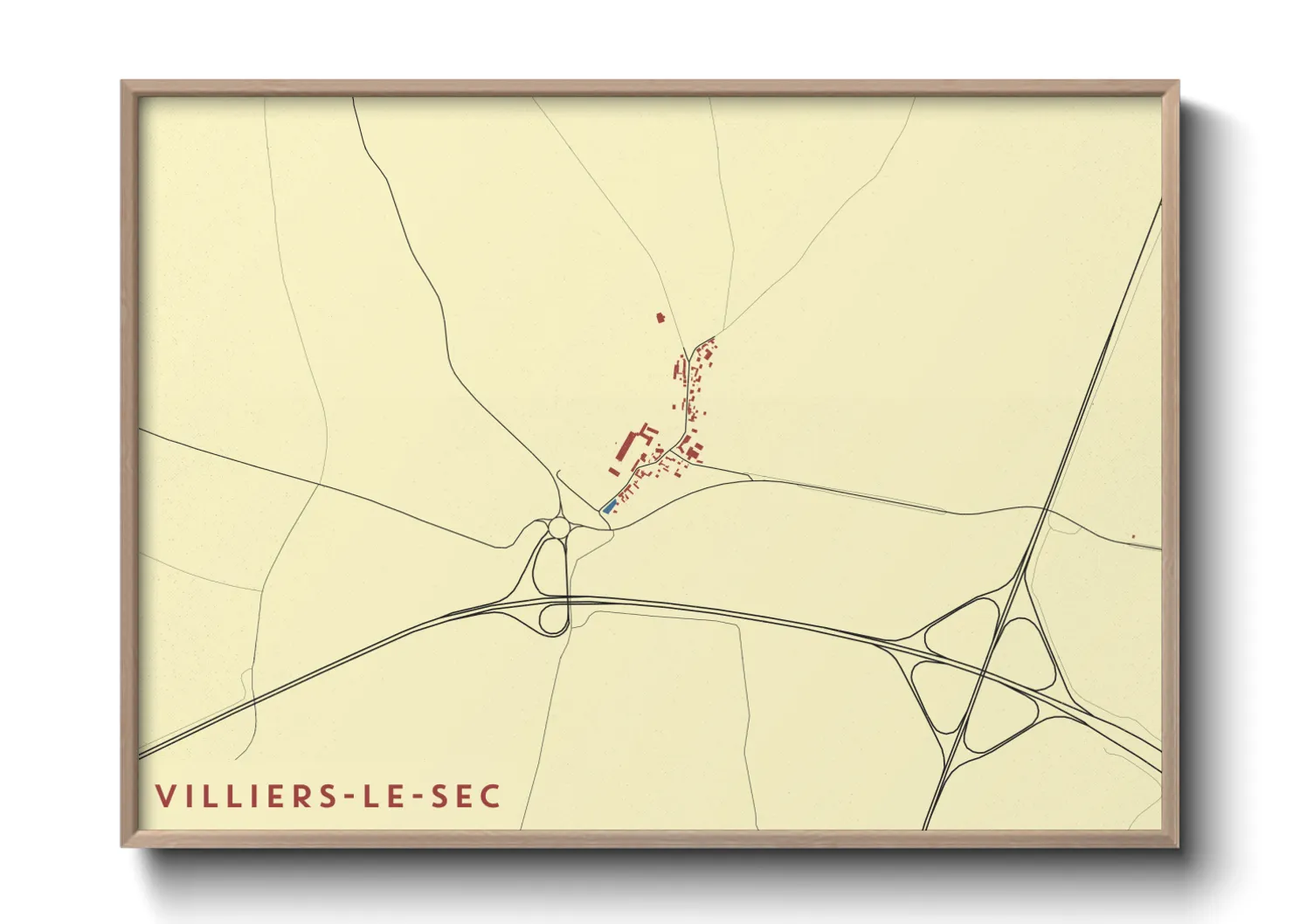 Une affiche de carte sur Villiers-le-Sec