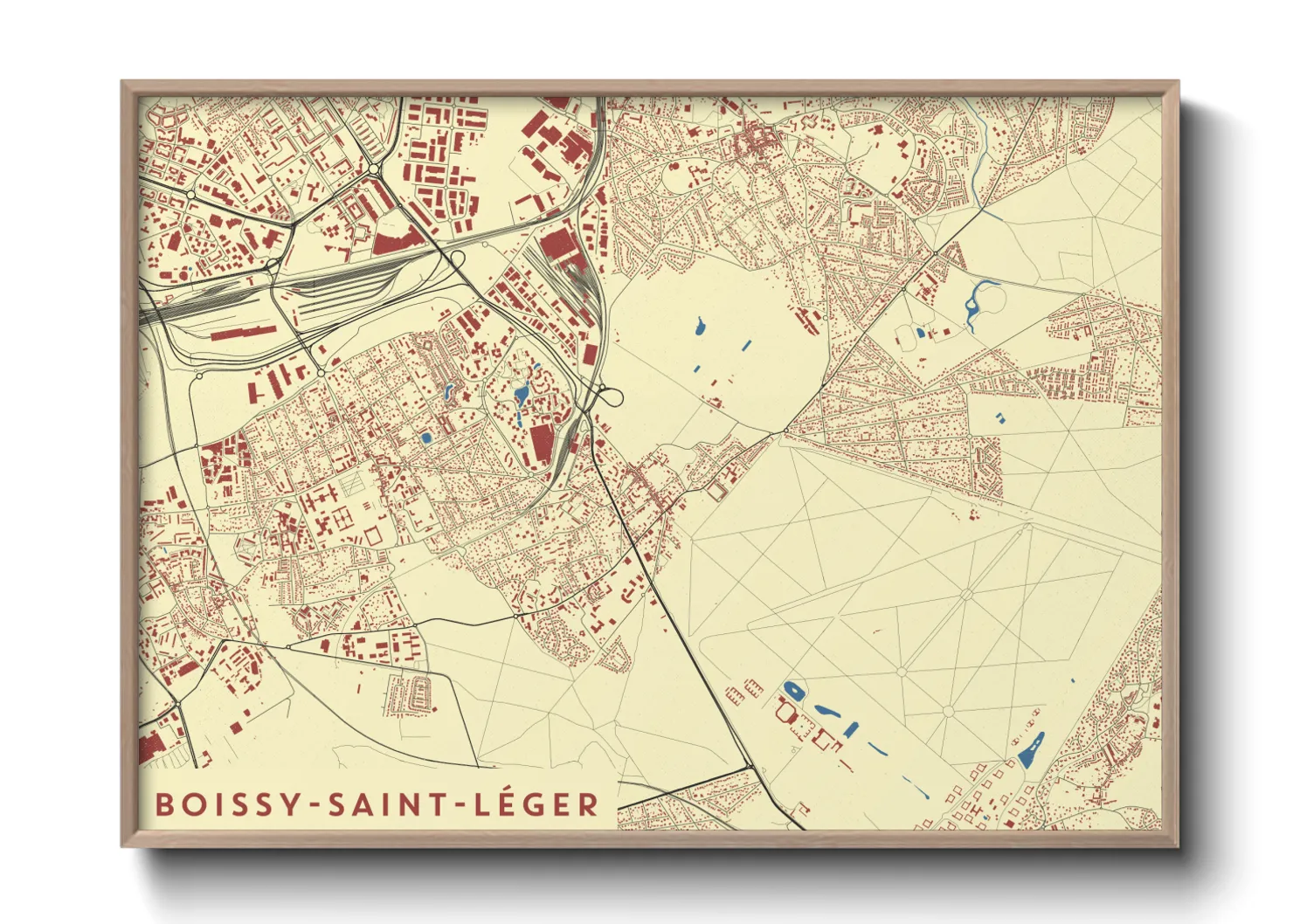 Une affiche de carte sur Boissy-Saint-Léger
